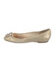 Badgley Mischka Satin Crystal Embellishments Ballet Flats