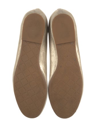 Badgley Mischka Satin Crystal Embellishments Ballet Flats