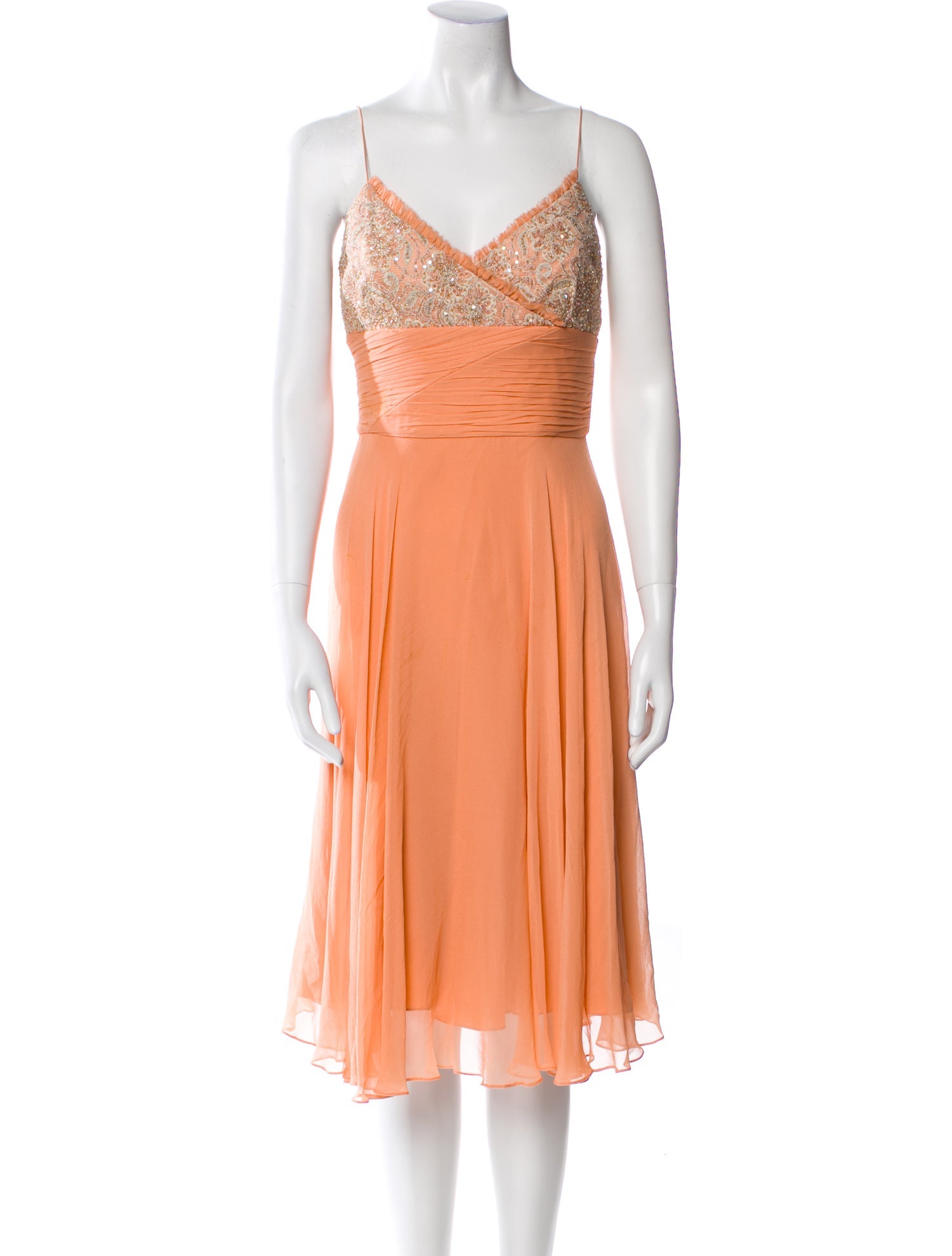 Badgley Mischka Silk Knee-Length Dress
