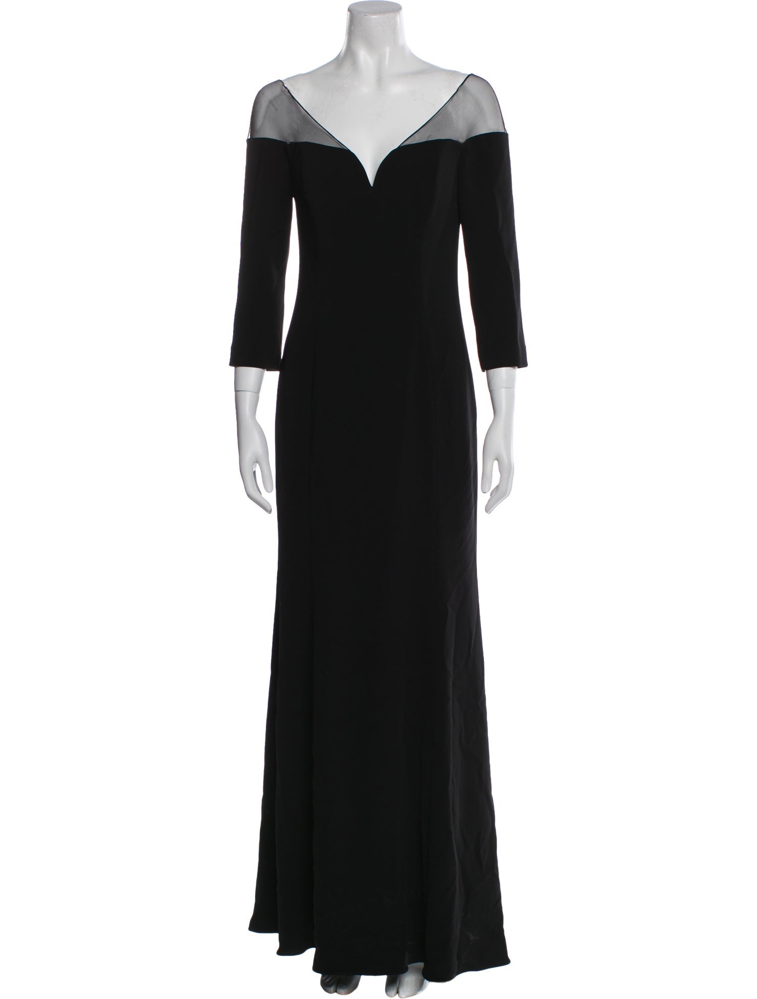 Badgley Mischka V-Neck Long Dress