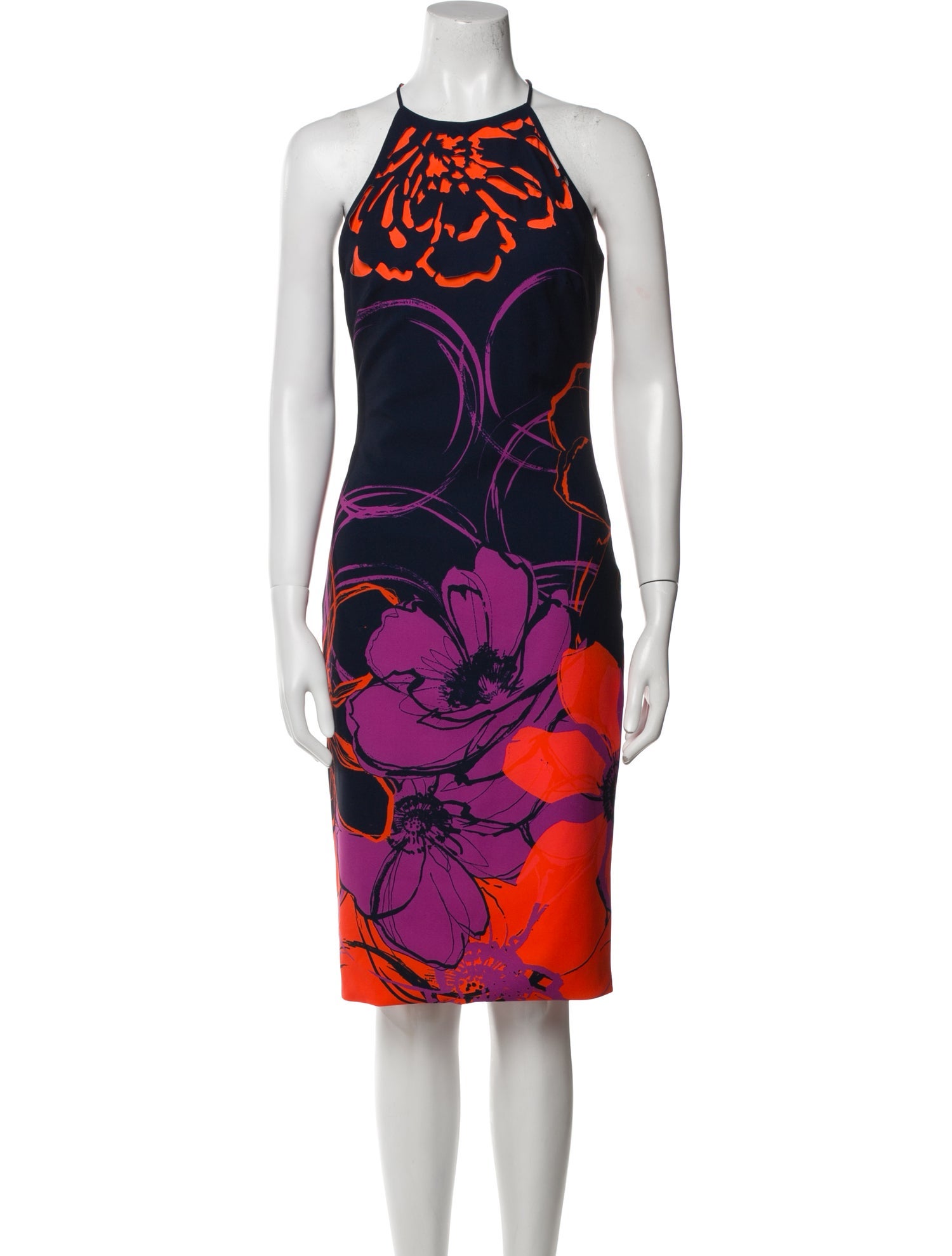 Badgley Mischka Printed Knee-Length Dress