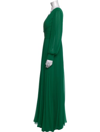Badgley Mischka V-Neck Long Dress