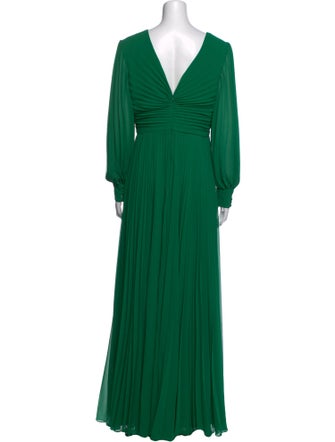 Badgley Mischka V-Neck Long Dress