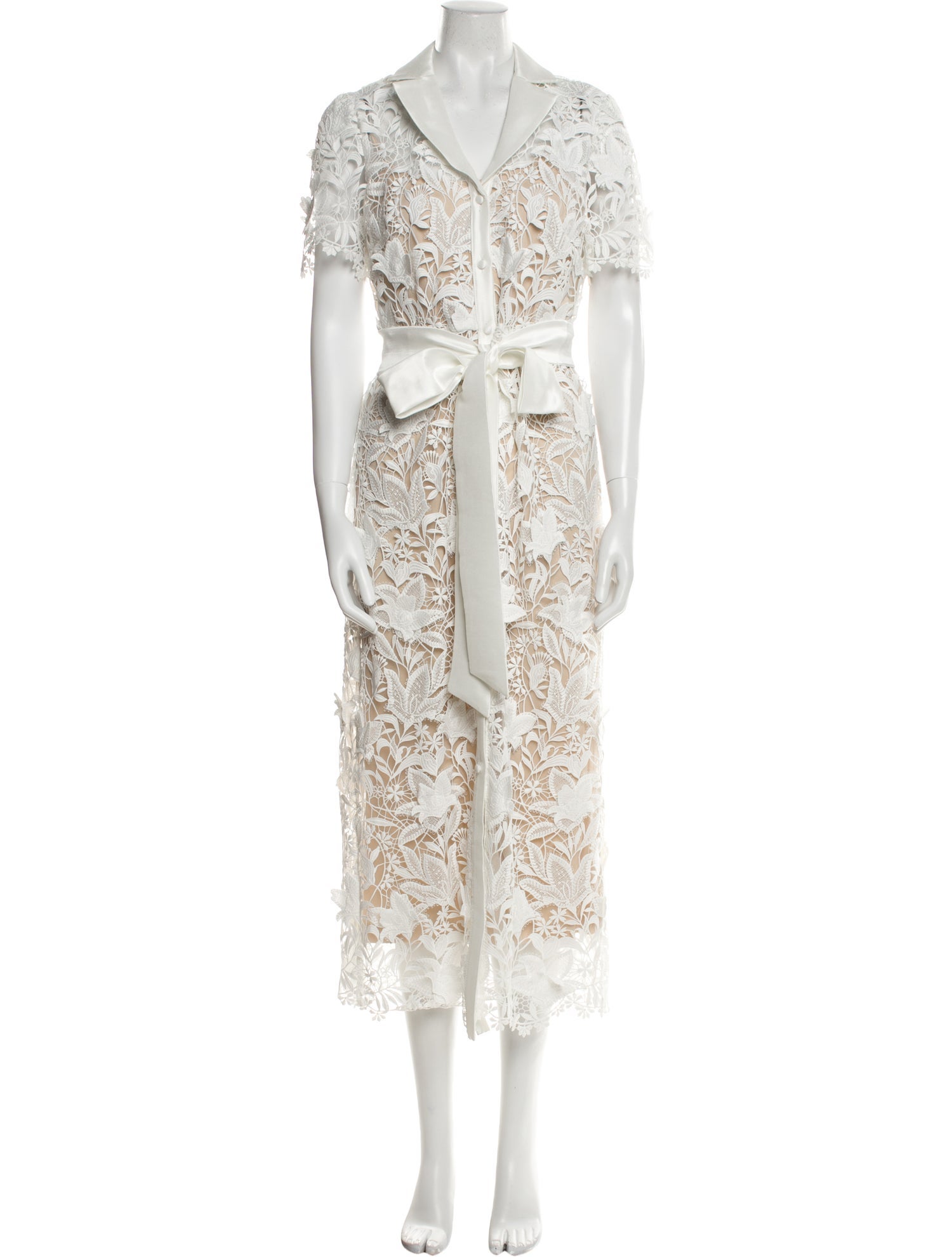 Badgley Mischka Lace Pattern Long Dress