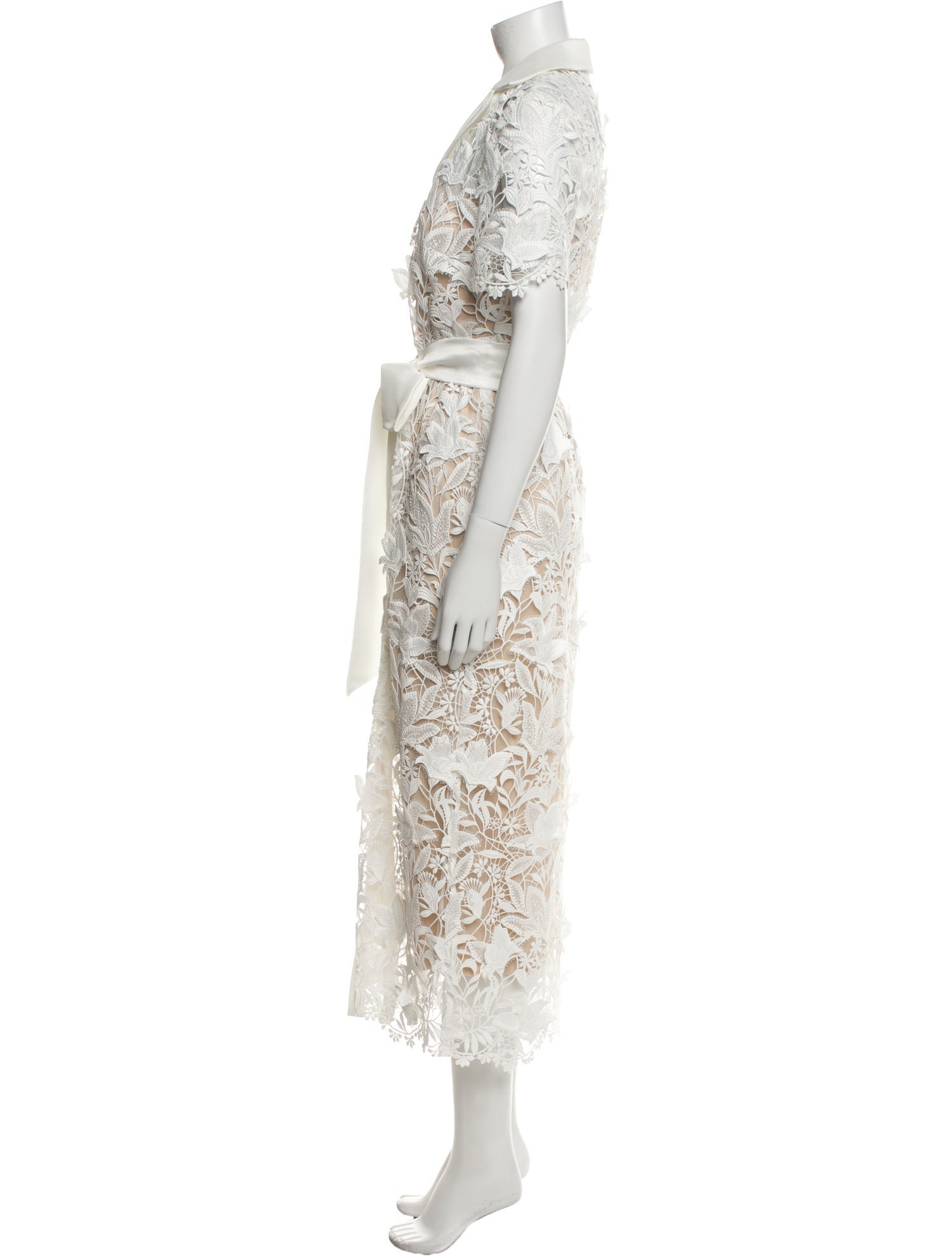 Badgley Mischka Lace Pattern Long Dress