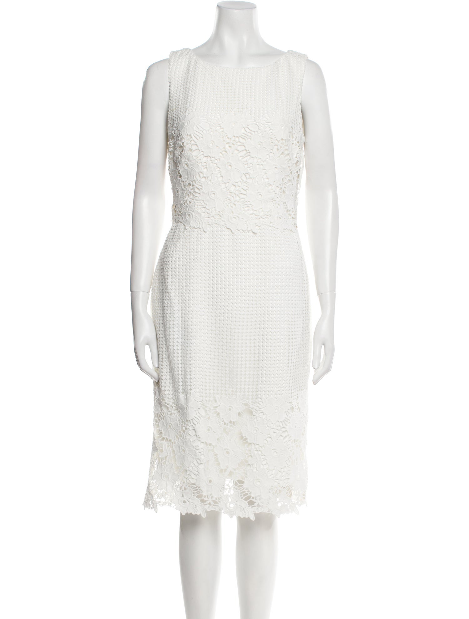 Badgley Mischka Bateau Neckline Knee-Length Dress