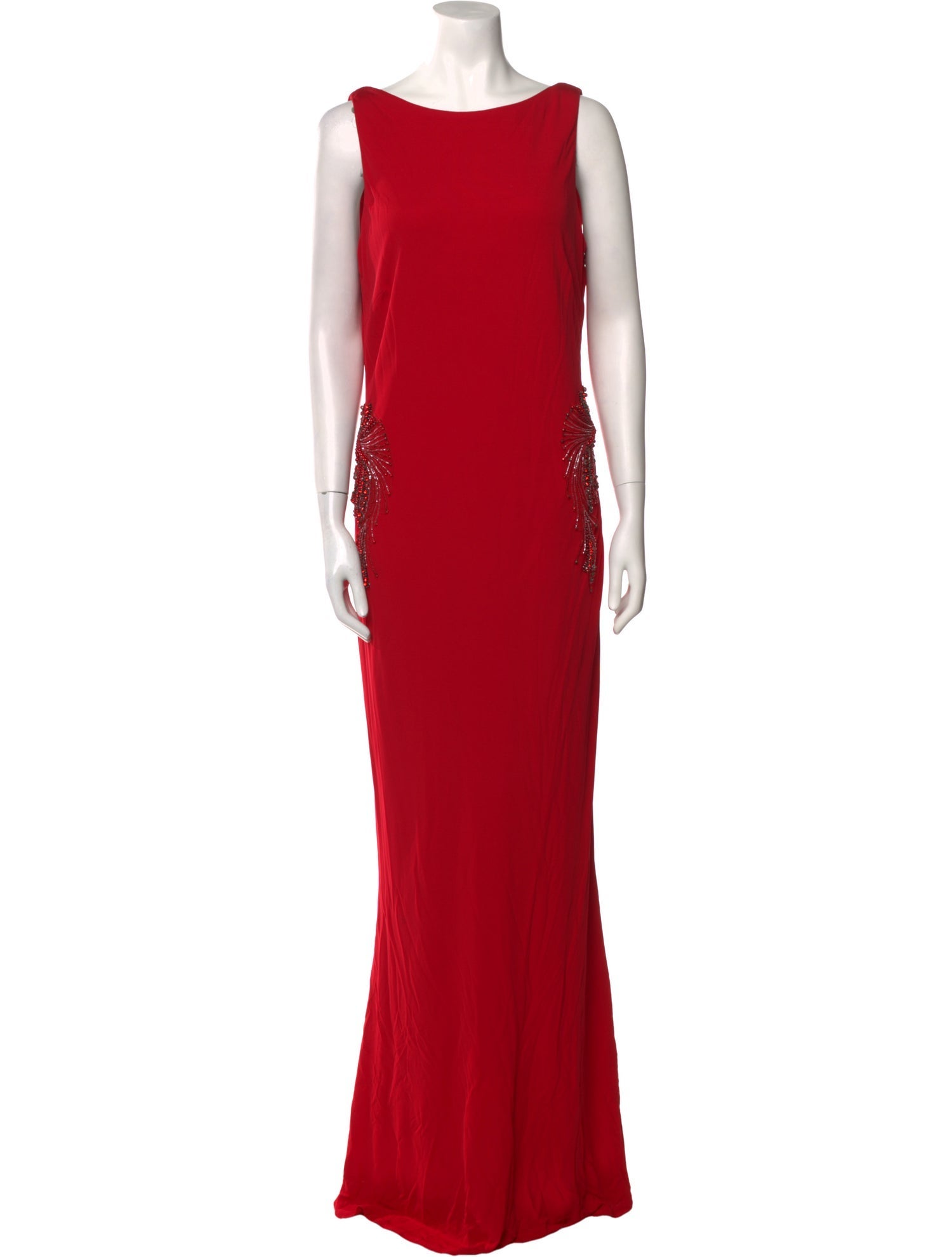 Badgley Mischka Bateau Neckline Long Dress
