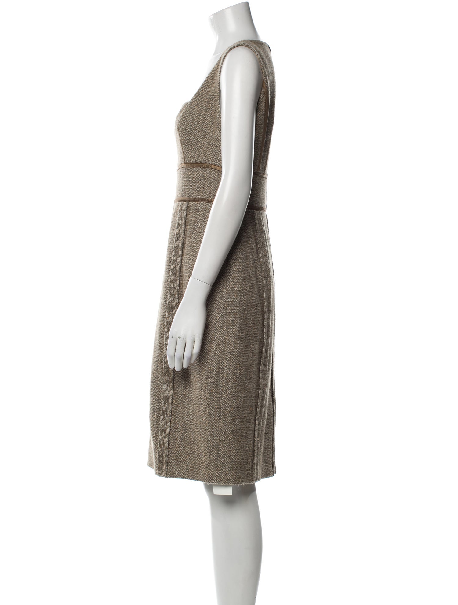 Badgley Mischka Square Neckline Knee-Length Dress