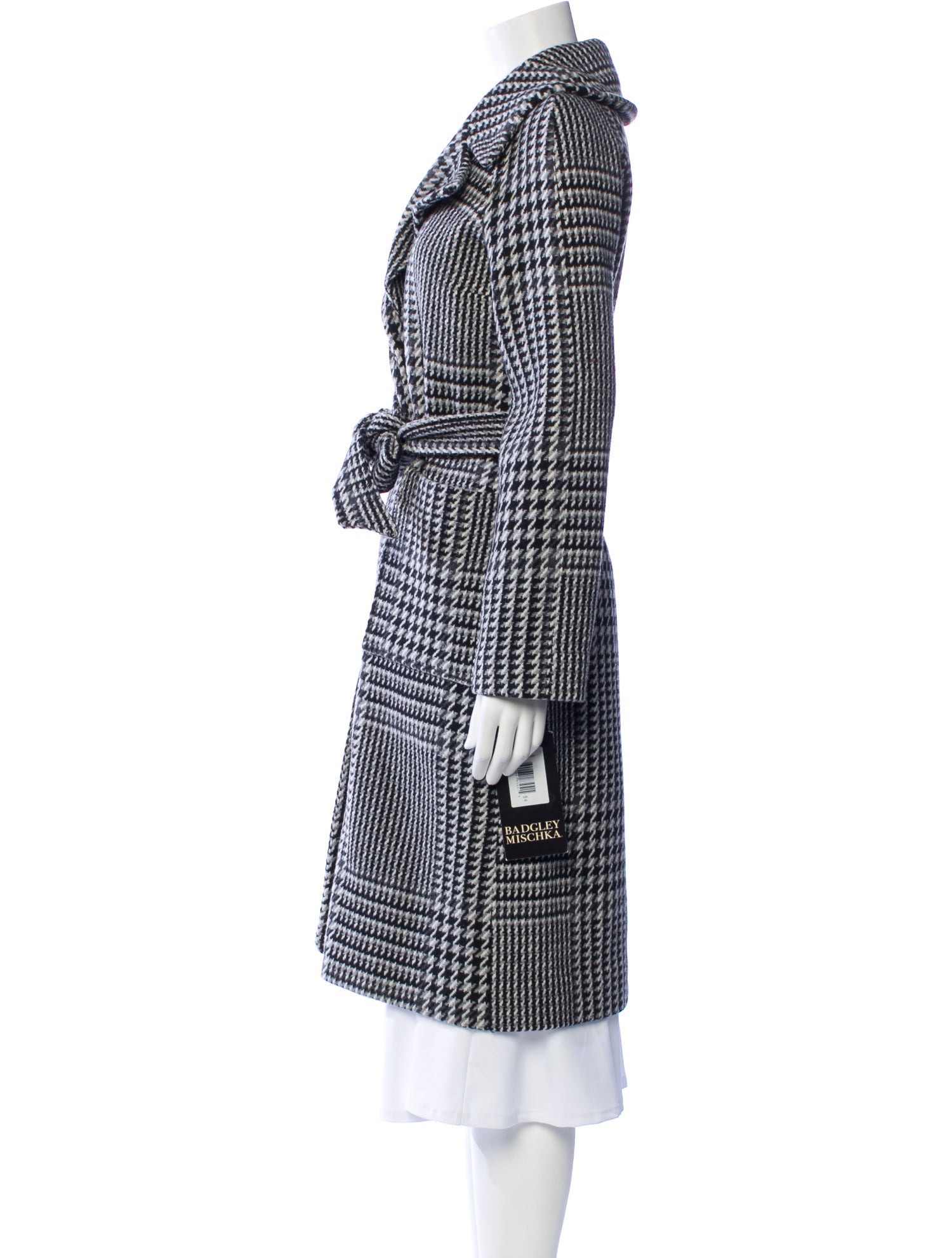 Badgley Mischka Houndstooth Print Coat w/ Tags