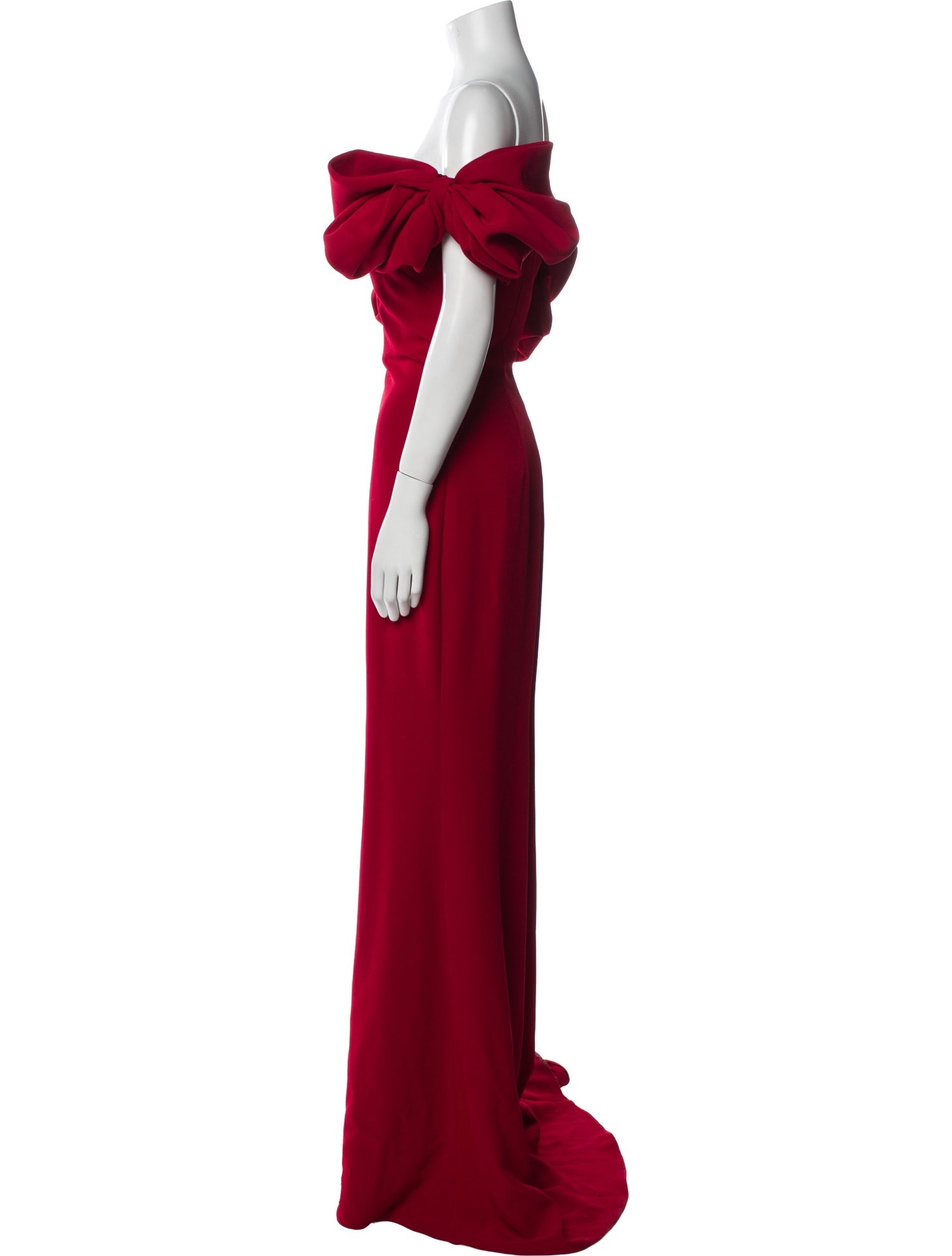 Badgley Mischka Off-The-Shoulder Long Dress