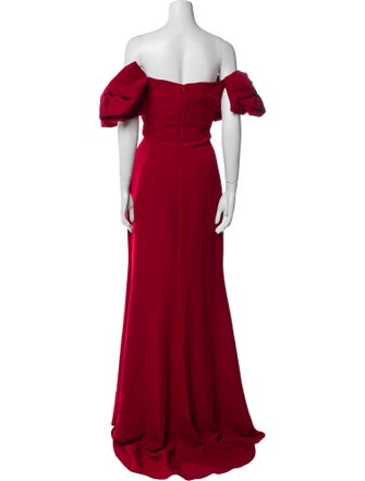 Badgley Mischka Off-The-Shoulder Long Dress