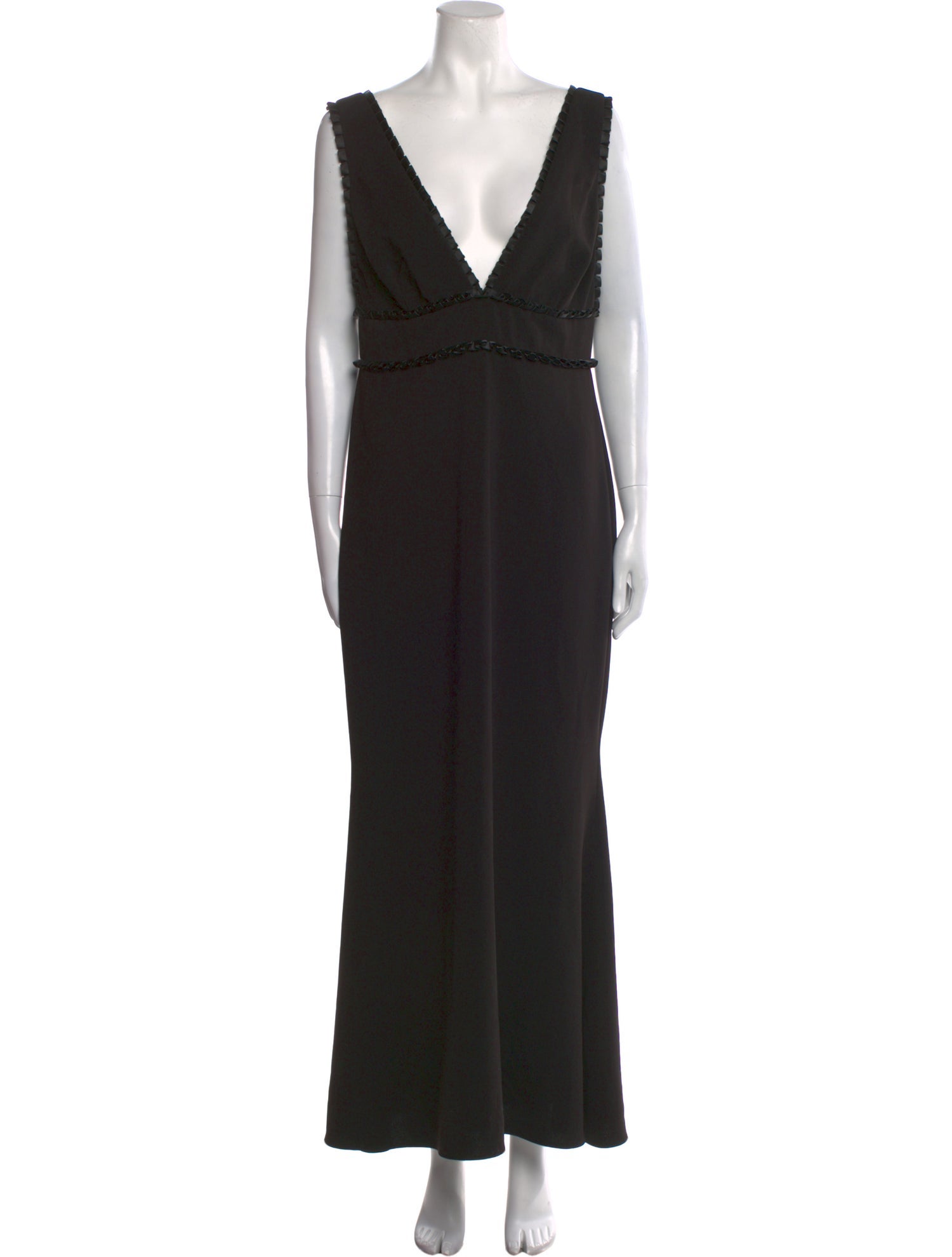 Badgley Mischka V-Neck Long Dress