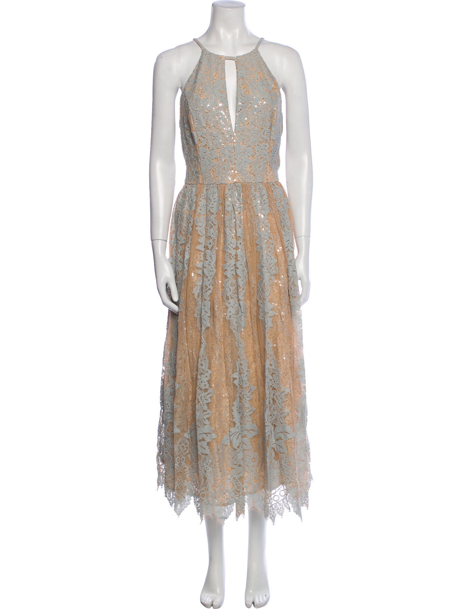 Badgley Mischka Mesh Midi Length Dress