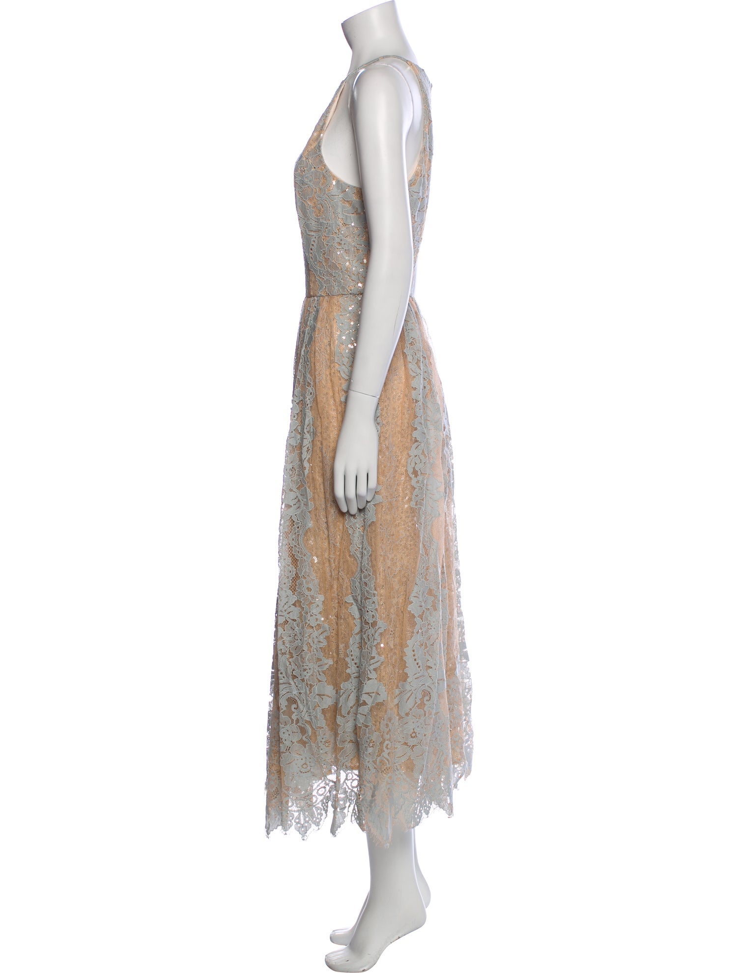 Badgley Mischka Mesh Midi Length Dress