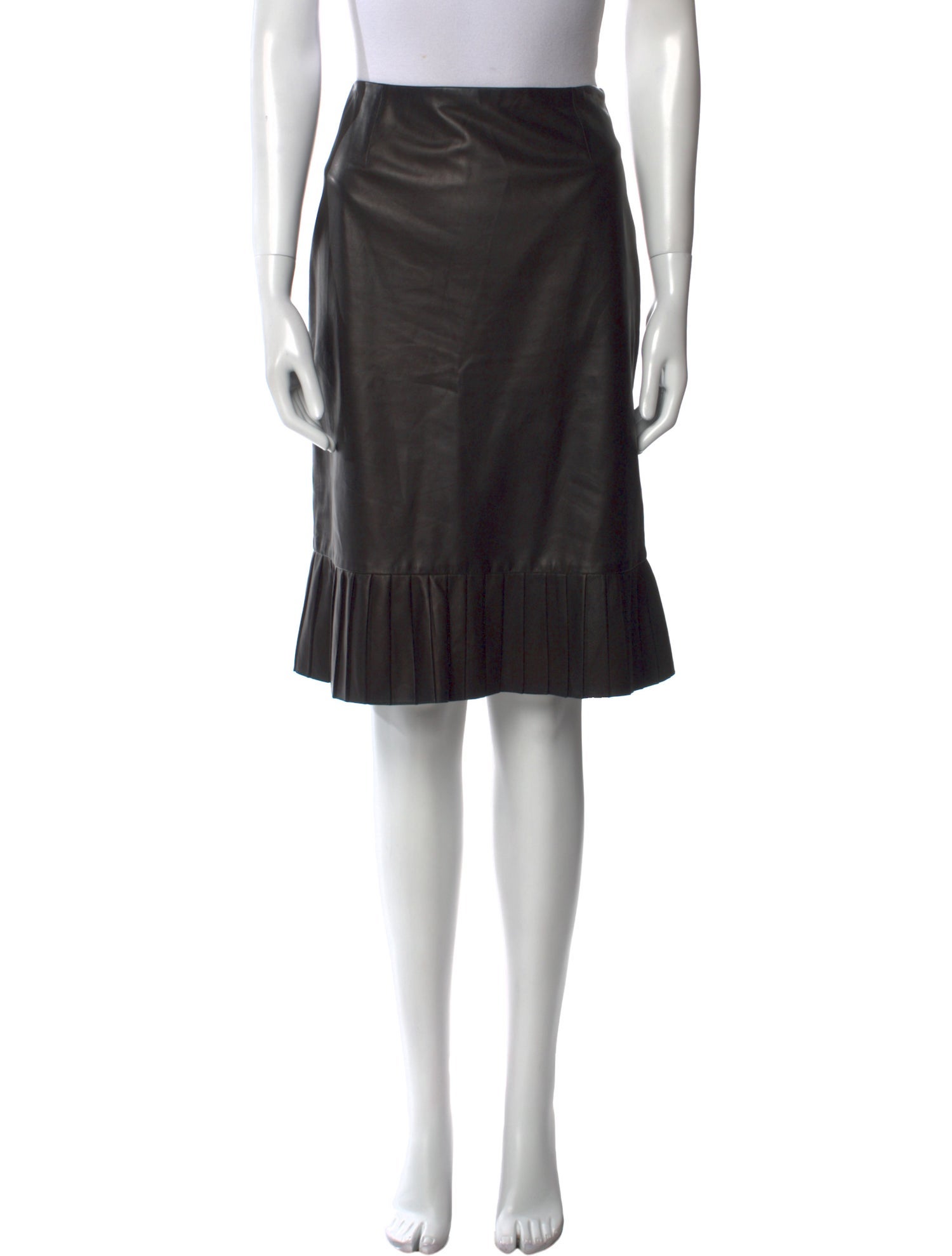 Badgley Mischka Leather Knee-Length Skirt