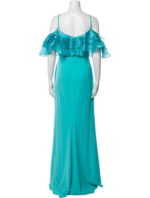 Badgley Mischka Off-The-Shoulder Long Dress
