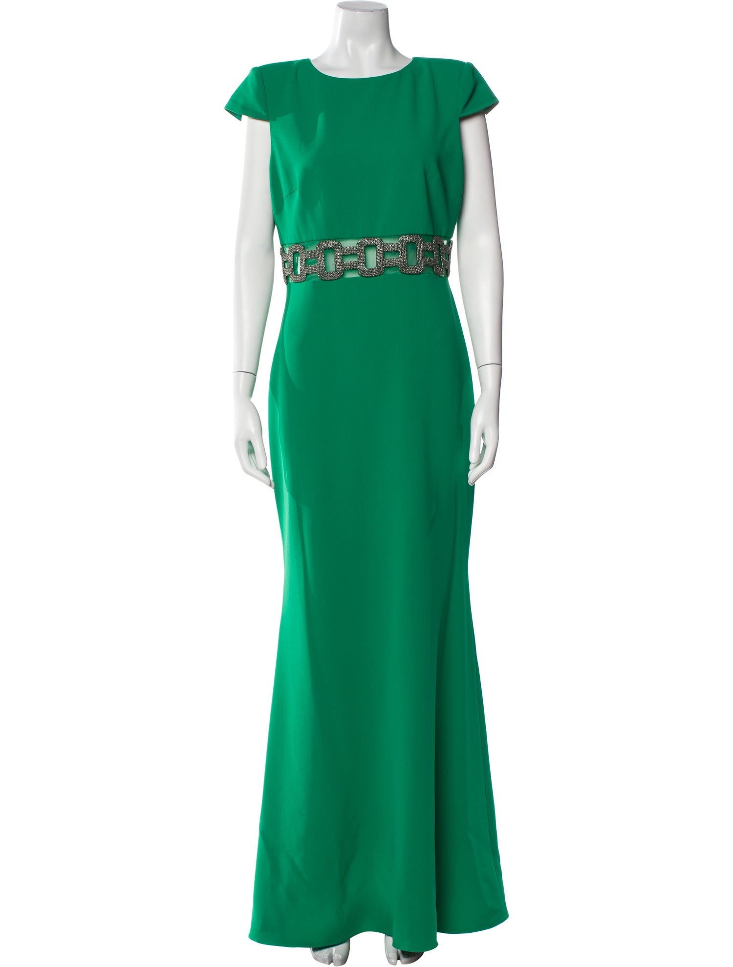 Badgley Mischka Crew Neck Long Dress w/ Tags