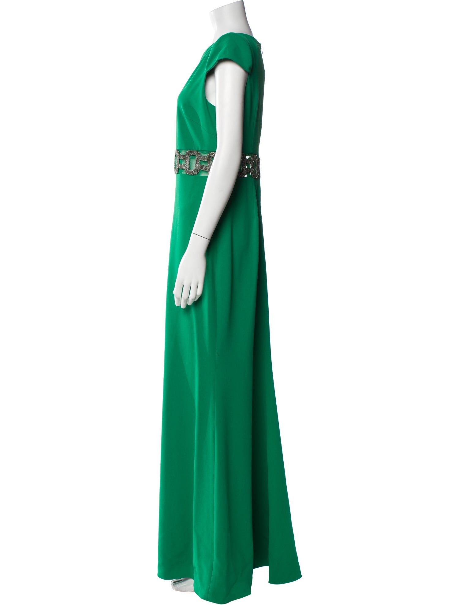 Badgley Mischka Crew Neck Long Dress w/ Tags