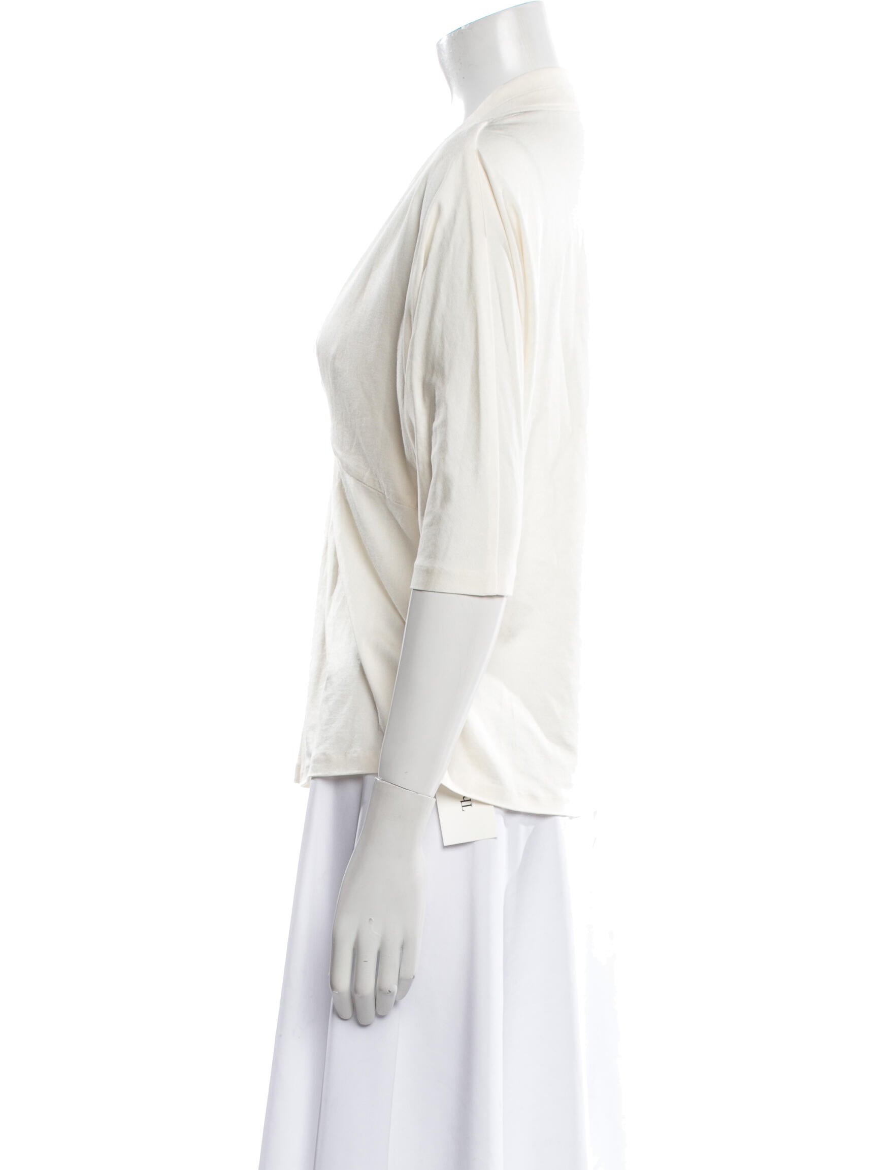Badgley Mischka Silk V-Neck Blouse