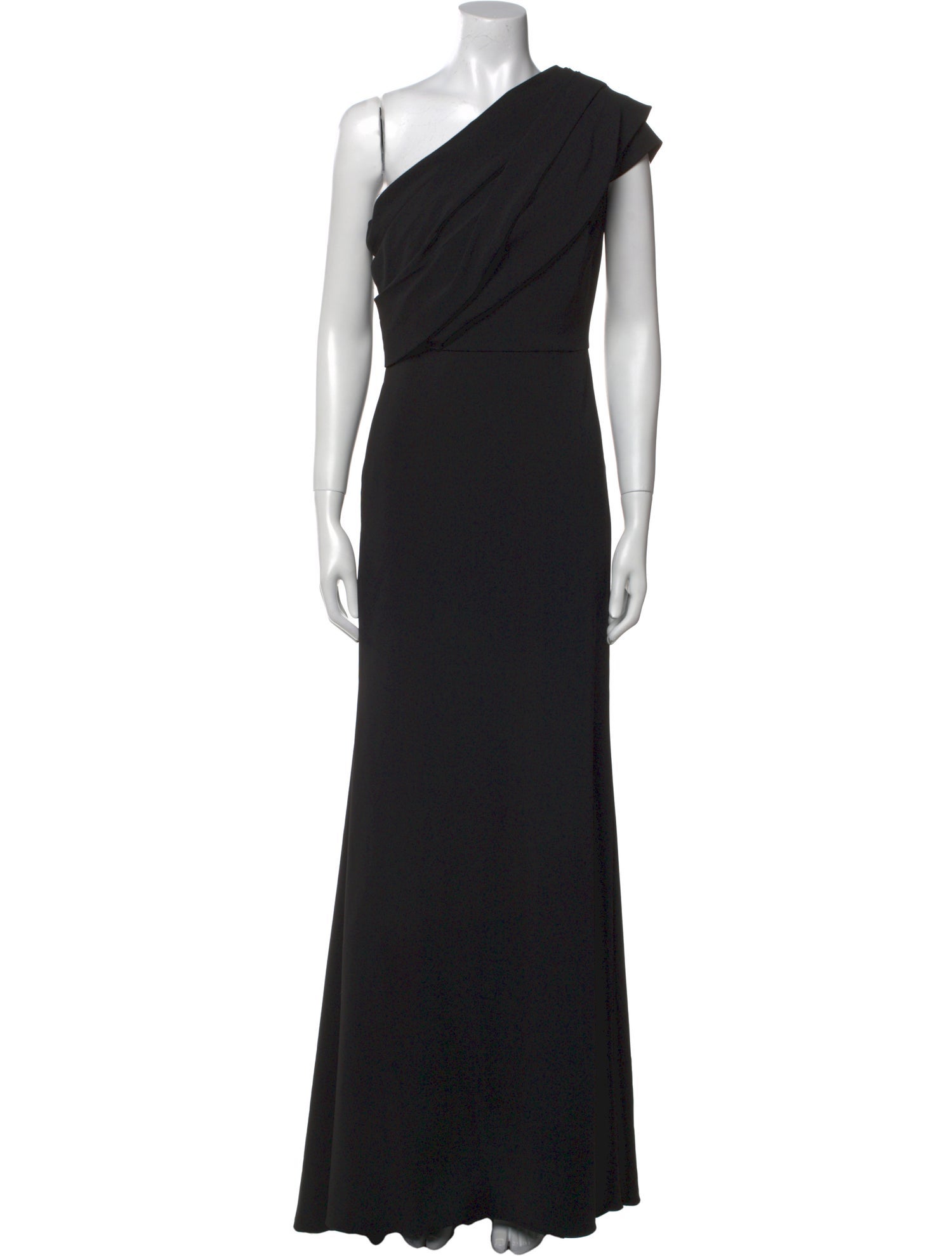 Badgley Mischka One-Shoulder Long Dress
