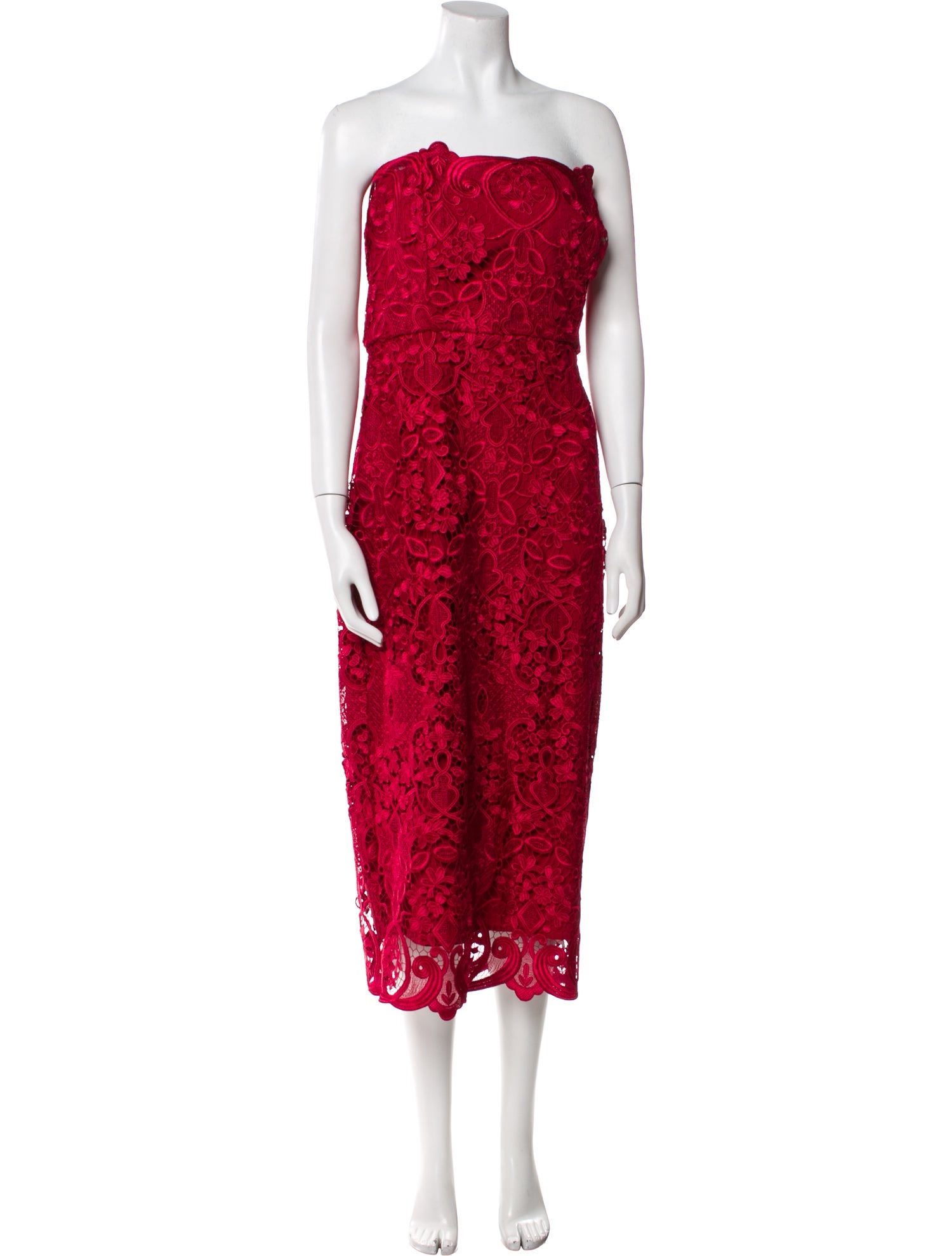 Badgley Mischka Lace Pattern Knee-Length Dress