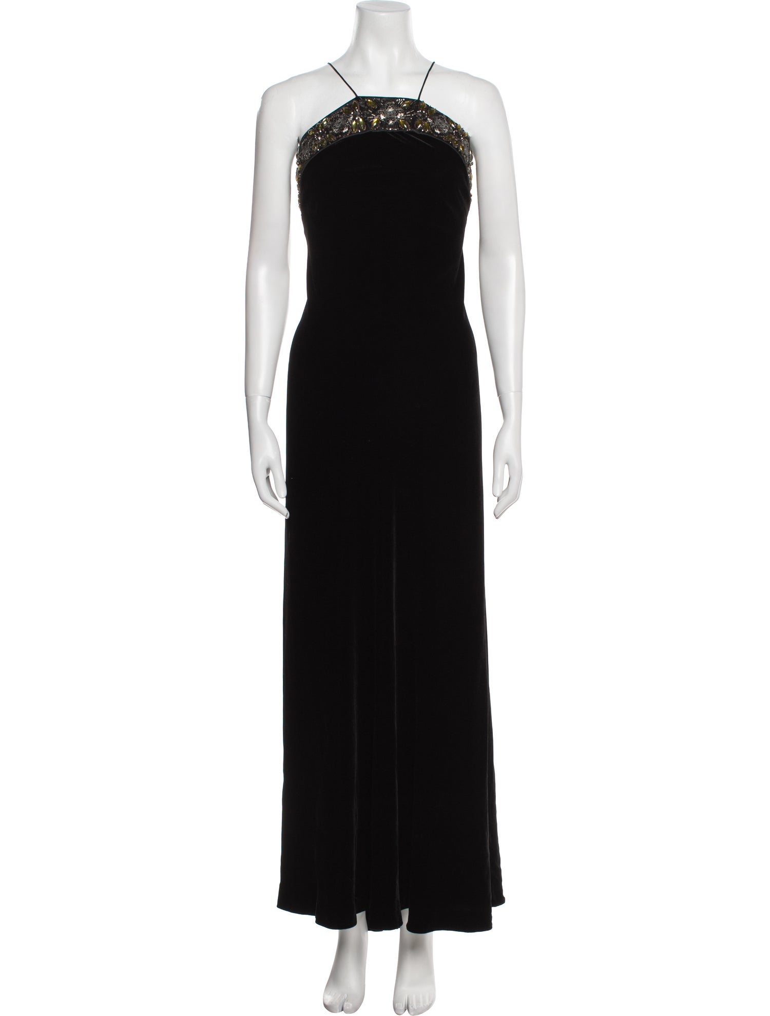 Badgley Mischka Halterneck Long Dress