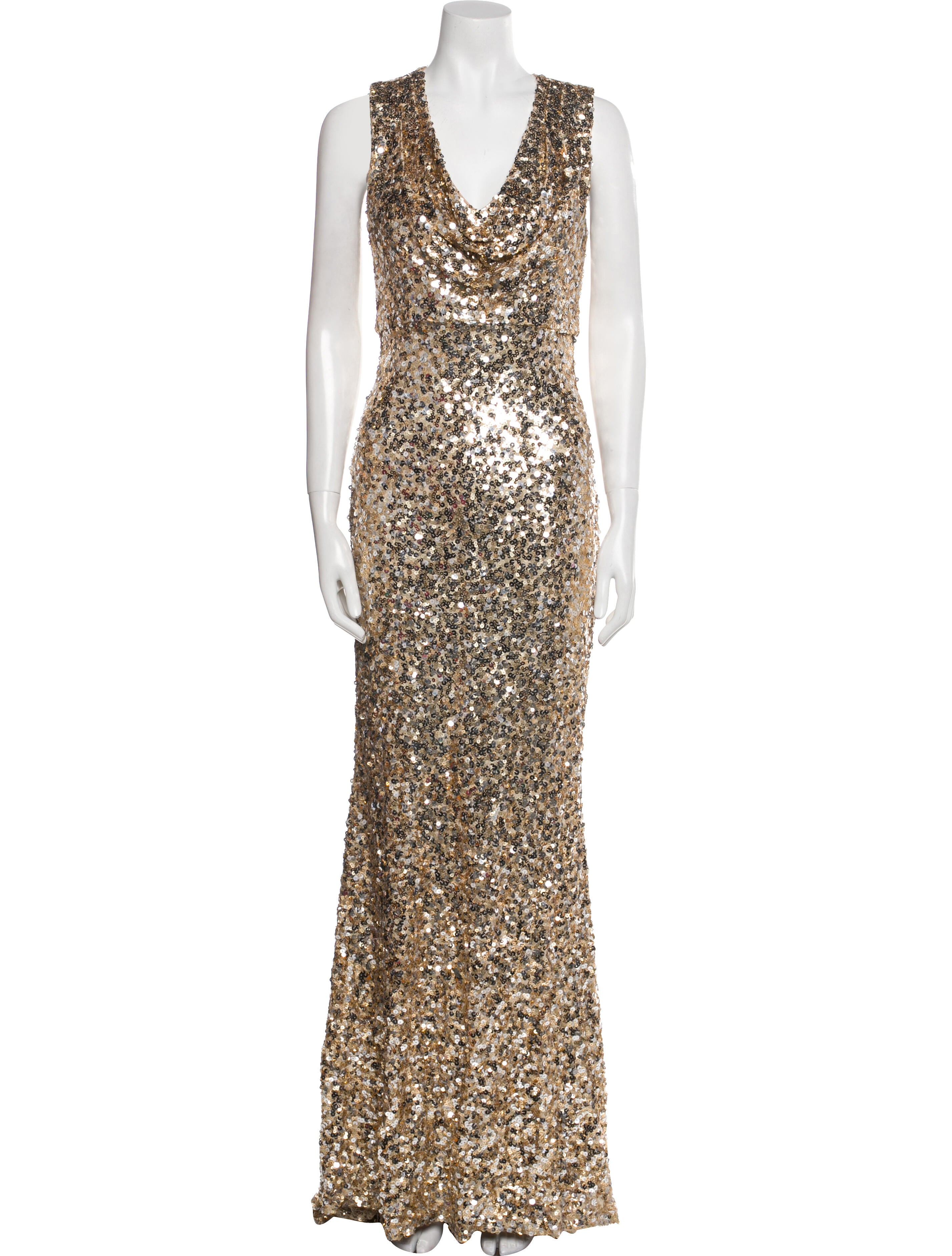 Badgley Mischka Printed Long Dress