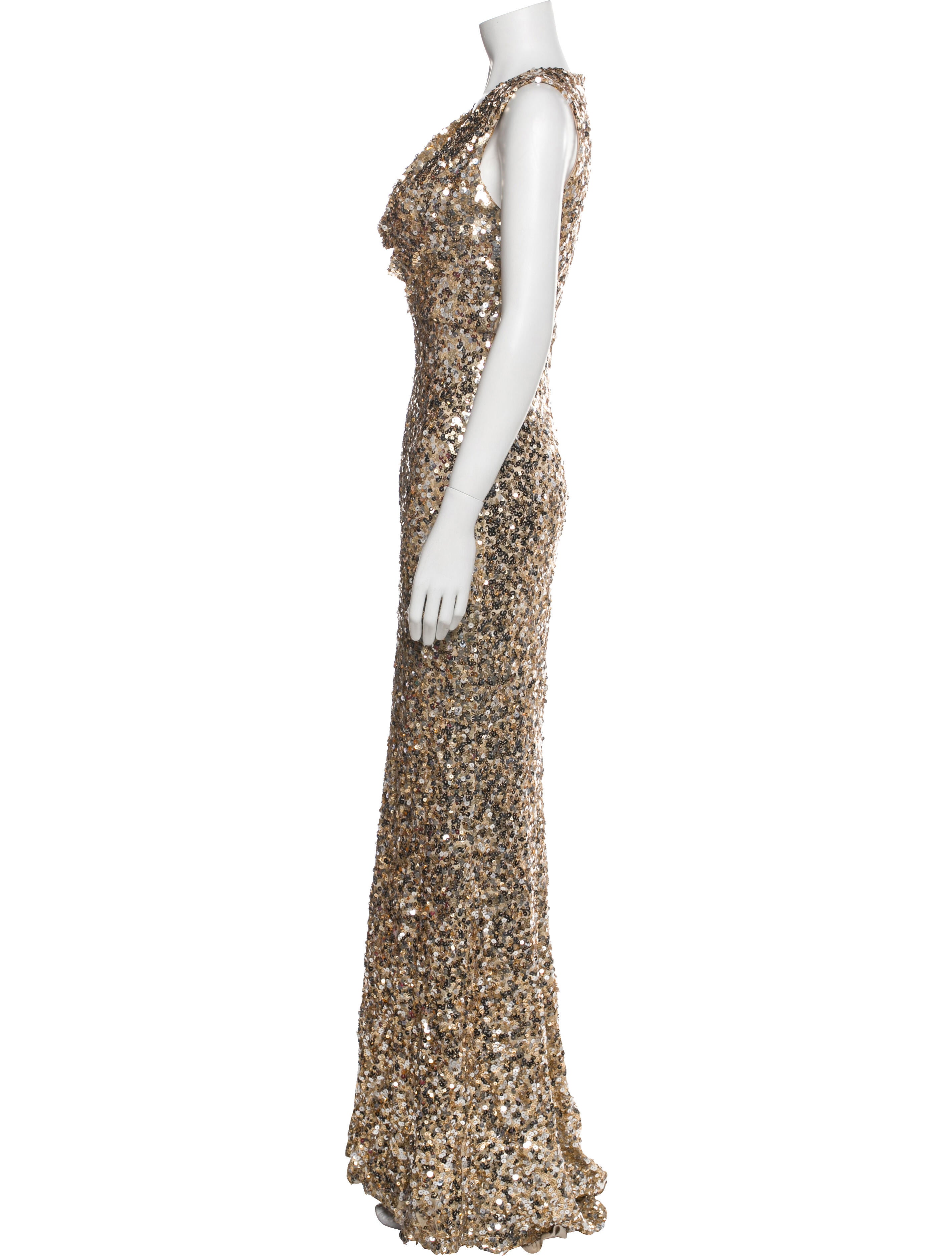 Badgley Mischka Printed Long Dress