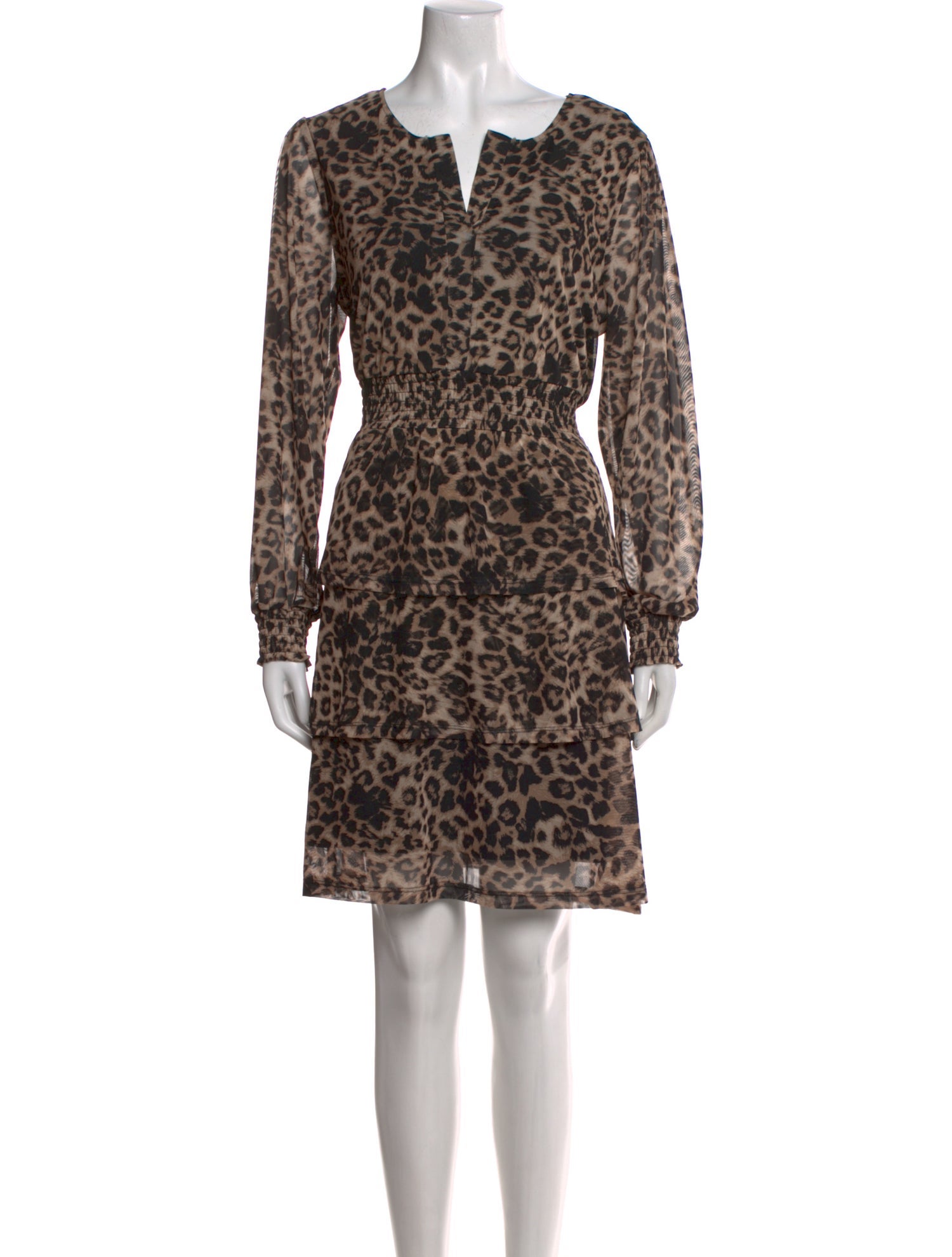 Badgley Mischka Animal Print Mini Dress