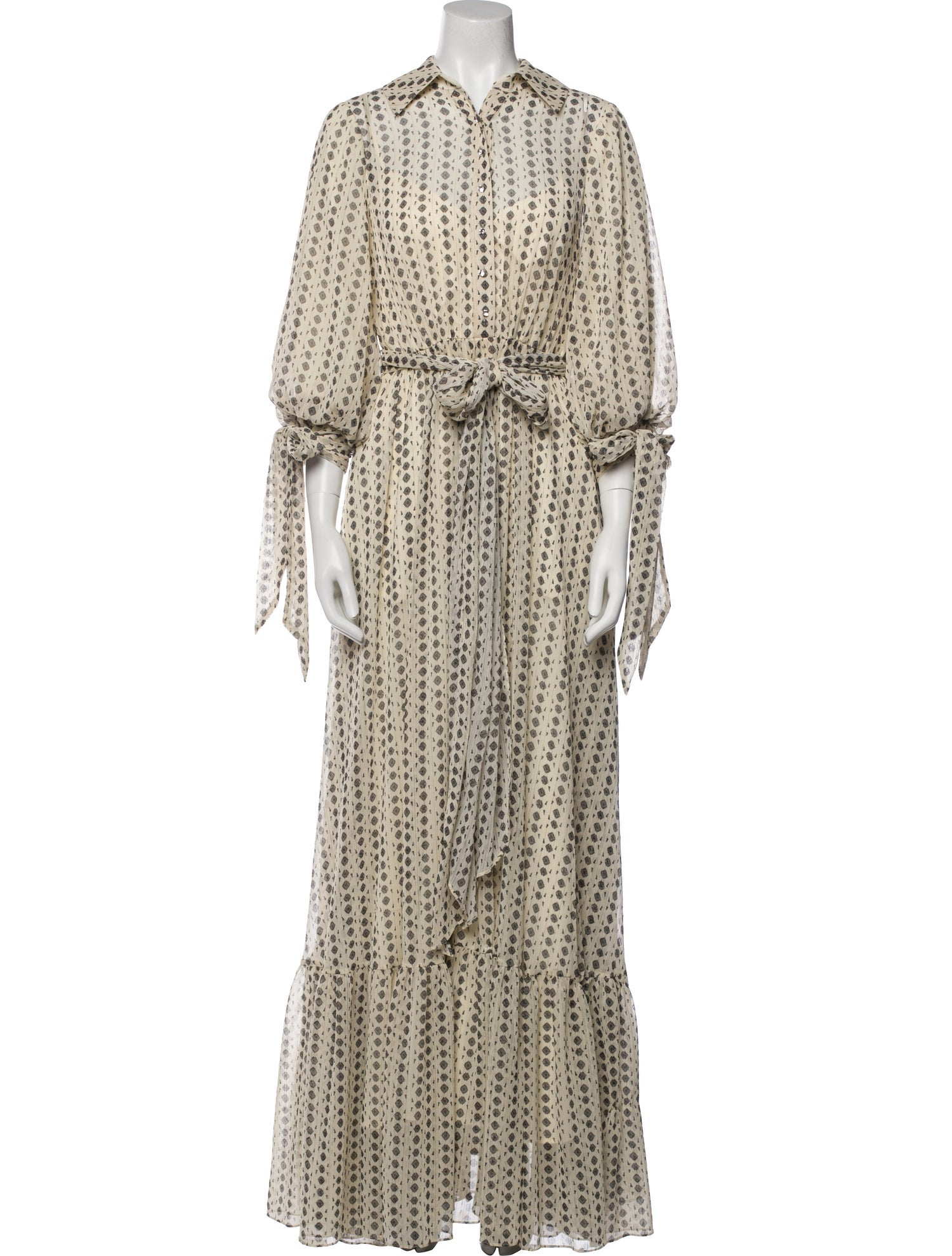 Badgley Mischka Printed Long Dress