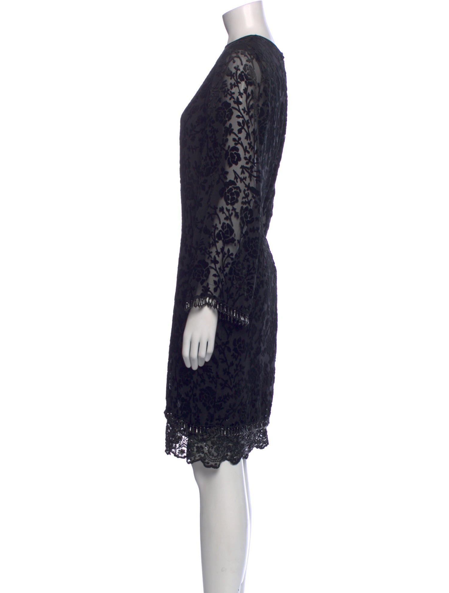 Badgley Mischka Lace Pattern Midi Length Dress