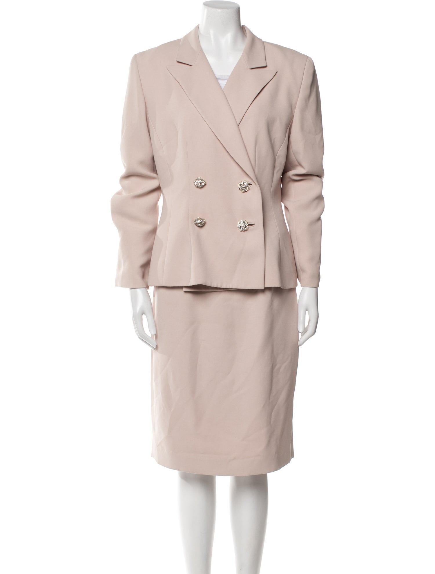 Badgley Mischka Crystal Embellishments Skirt Suit