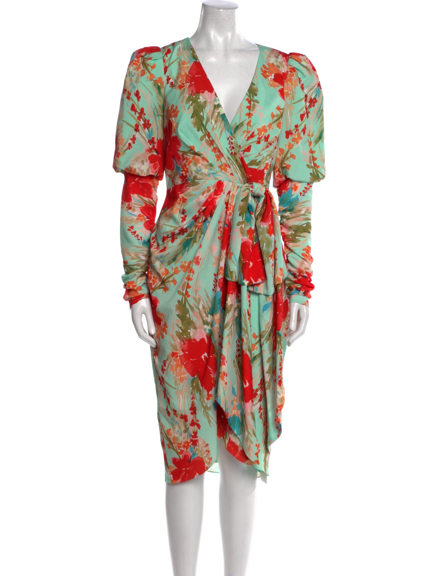 Badgley Mischka Floral Print Midi Length Dress