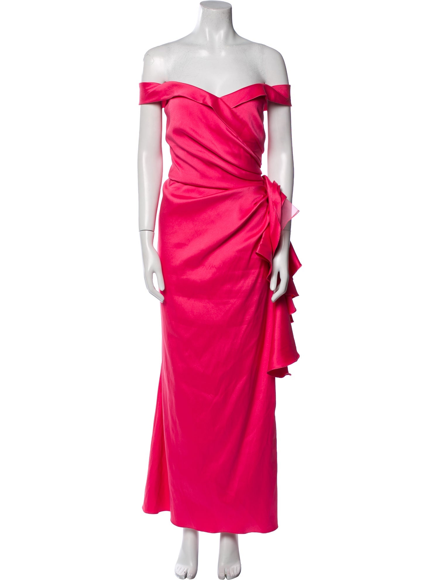 Badgley Mischka Off-The-Shoulder Knee-Length Dress