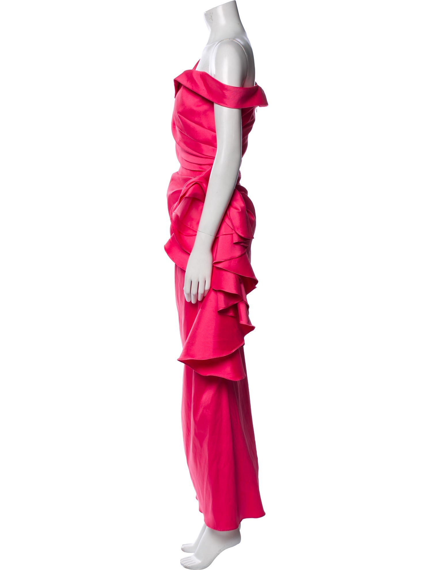 Badgley Mischka Off-The-Shoulder Knee-Length Dress