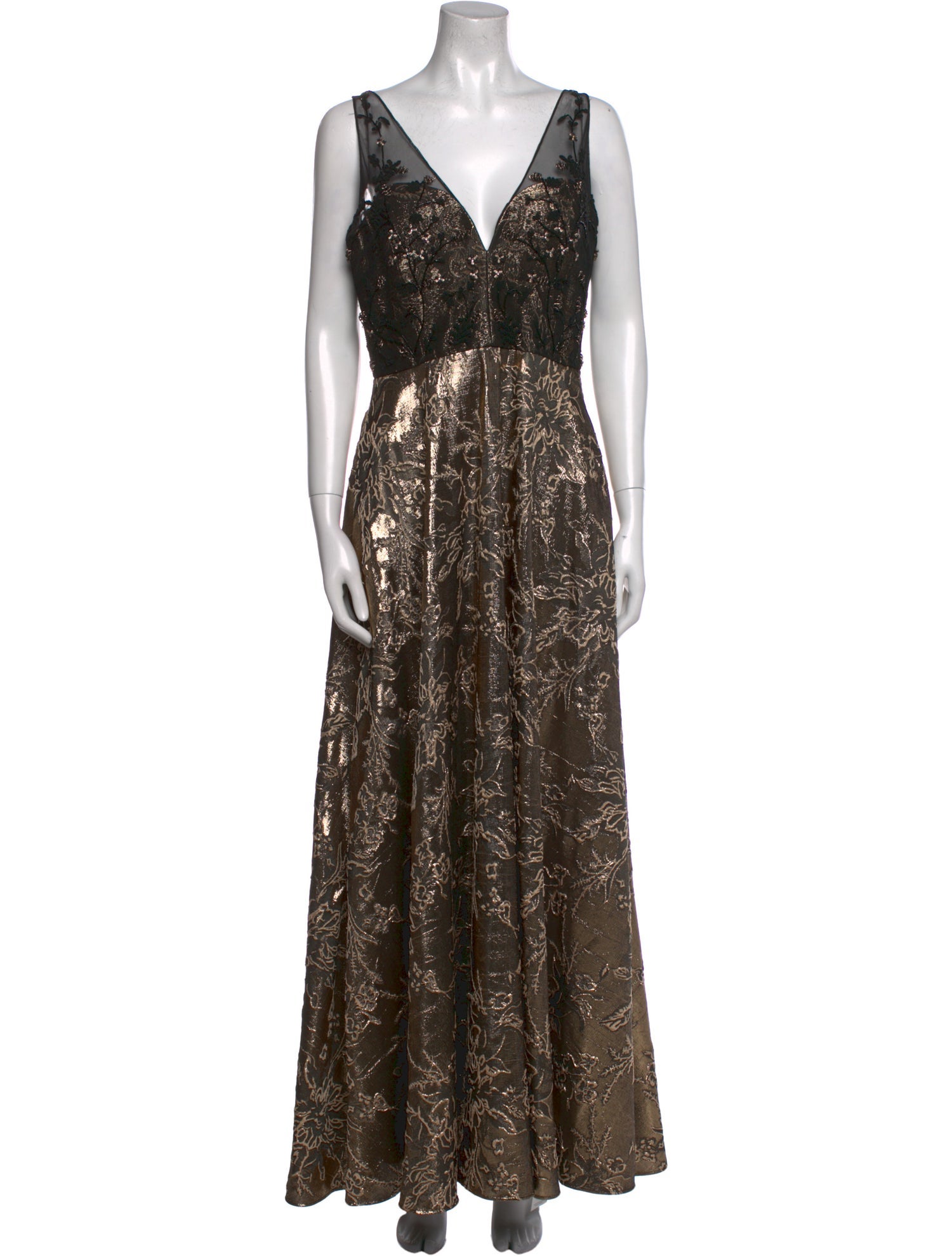 Badgley Mischka Printed Long Dress