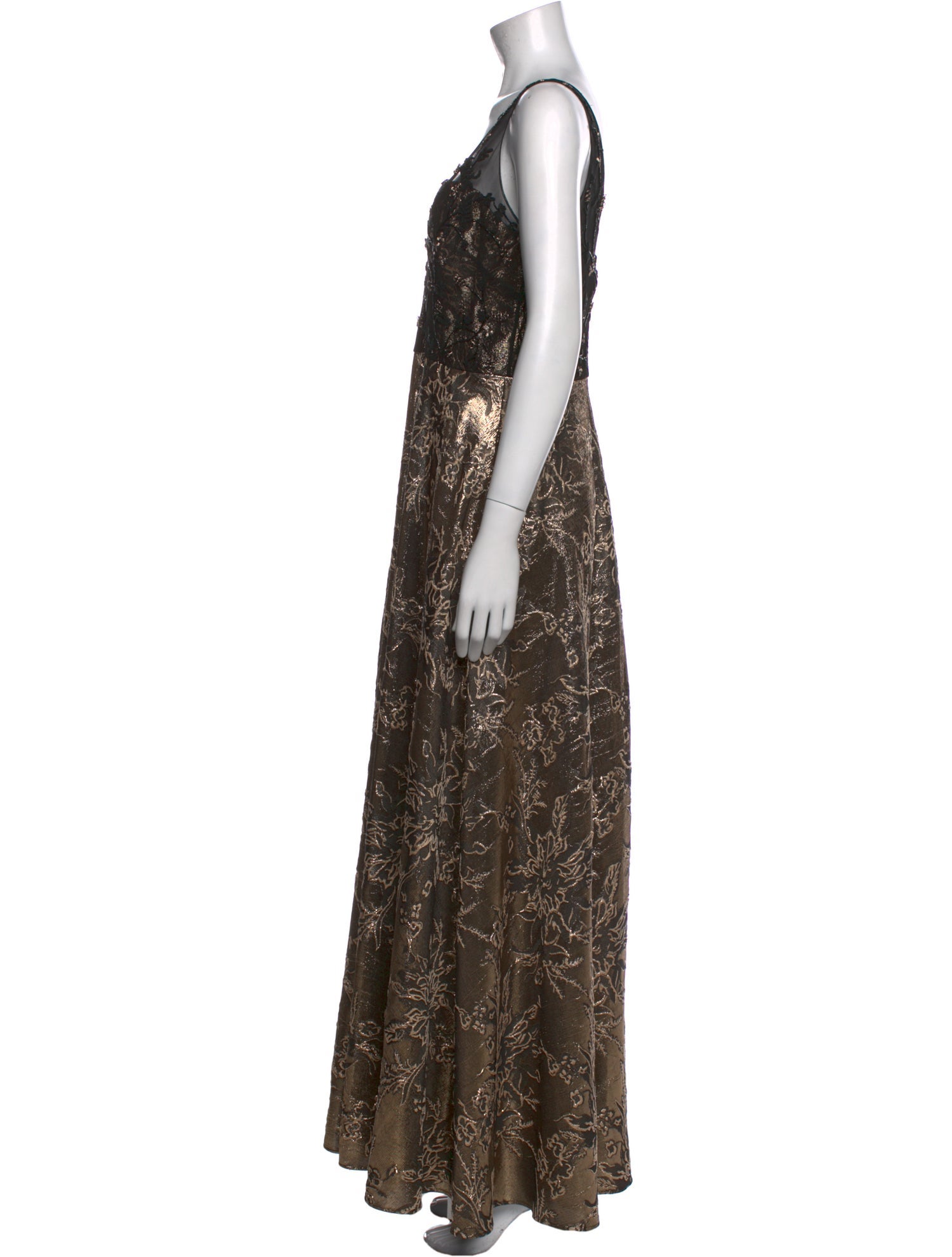 Badgley Mischka Printed Long Dress