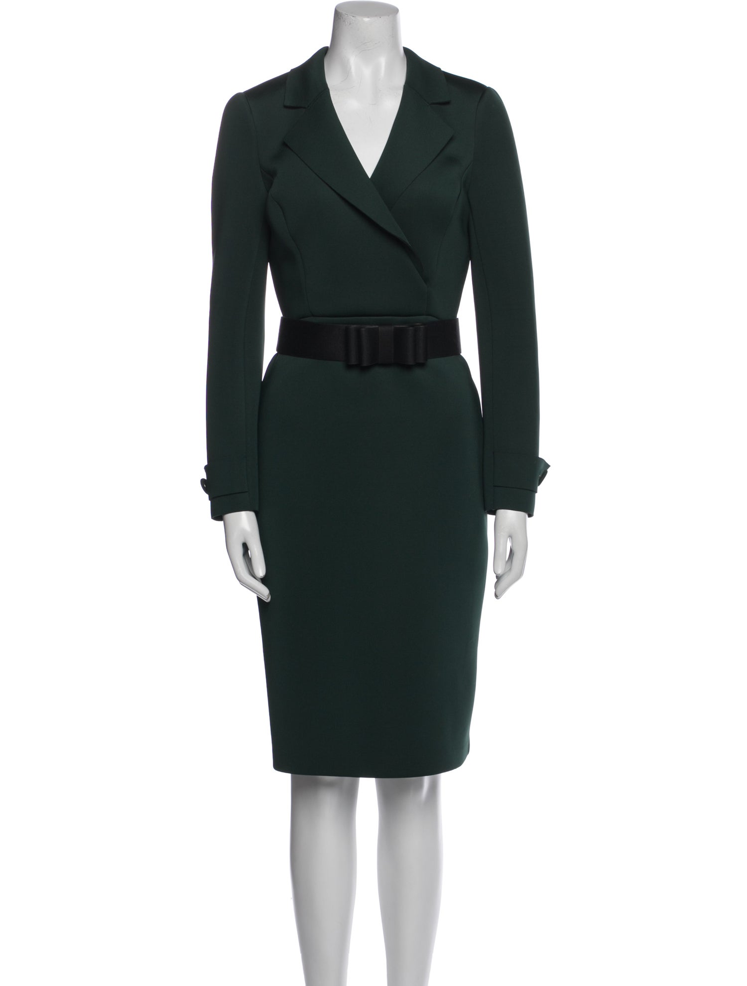 Badgley Mischka V-Neck Knee-Length Dress