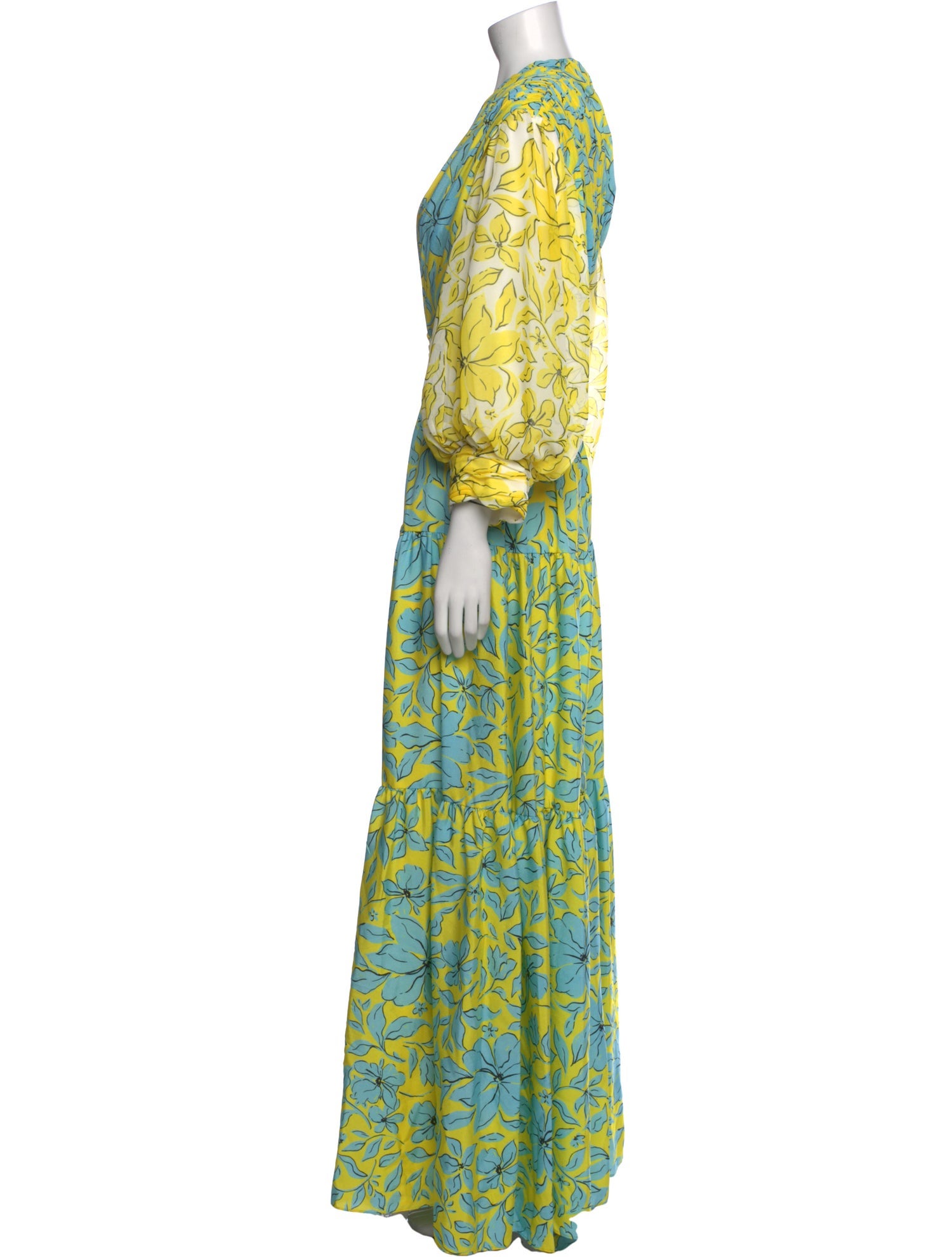 Badgley Mischka Printed Long Dress w/ Tags