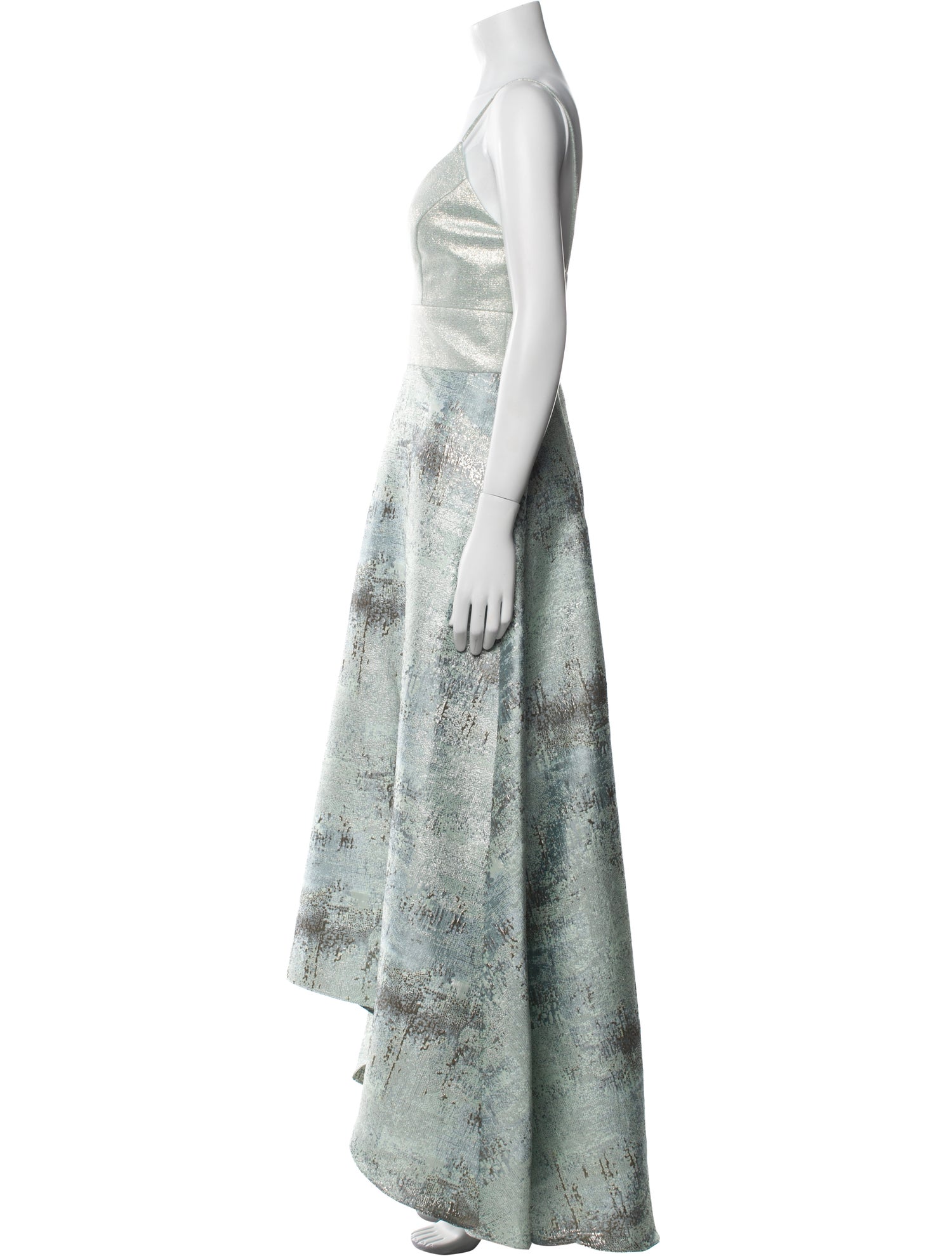 Badgley Mischka Printed Long Dress