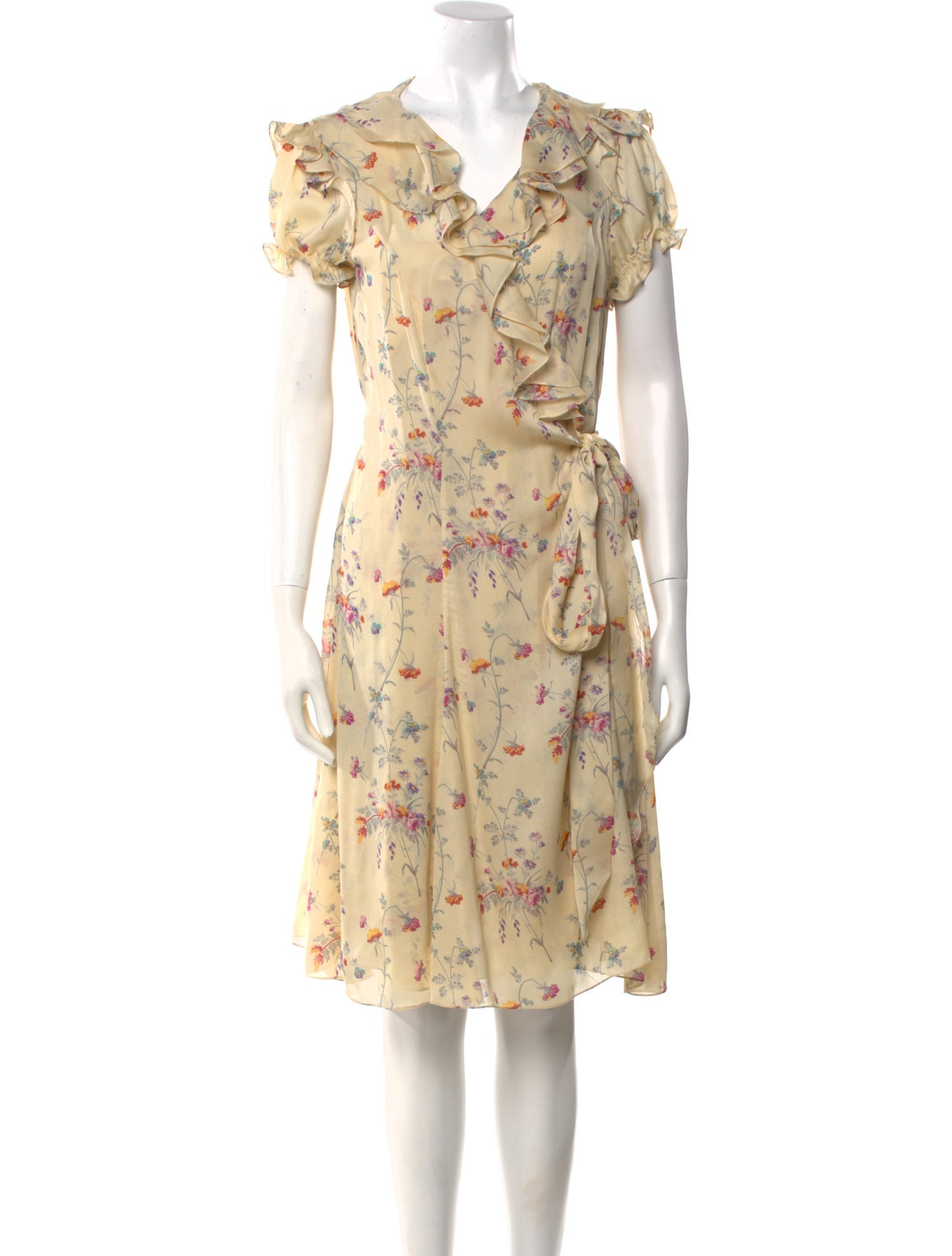 Badgley Mischka Floral Print Knee-Length Dress