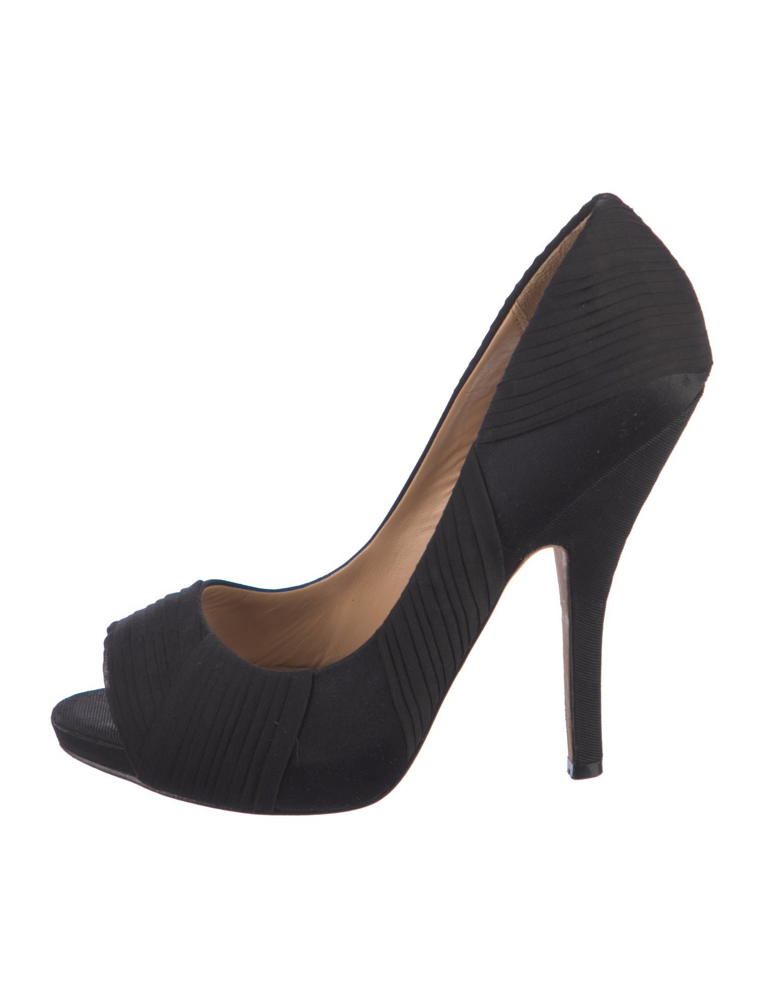 Badgley Mischka Satin Pleated Accents Pumps