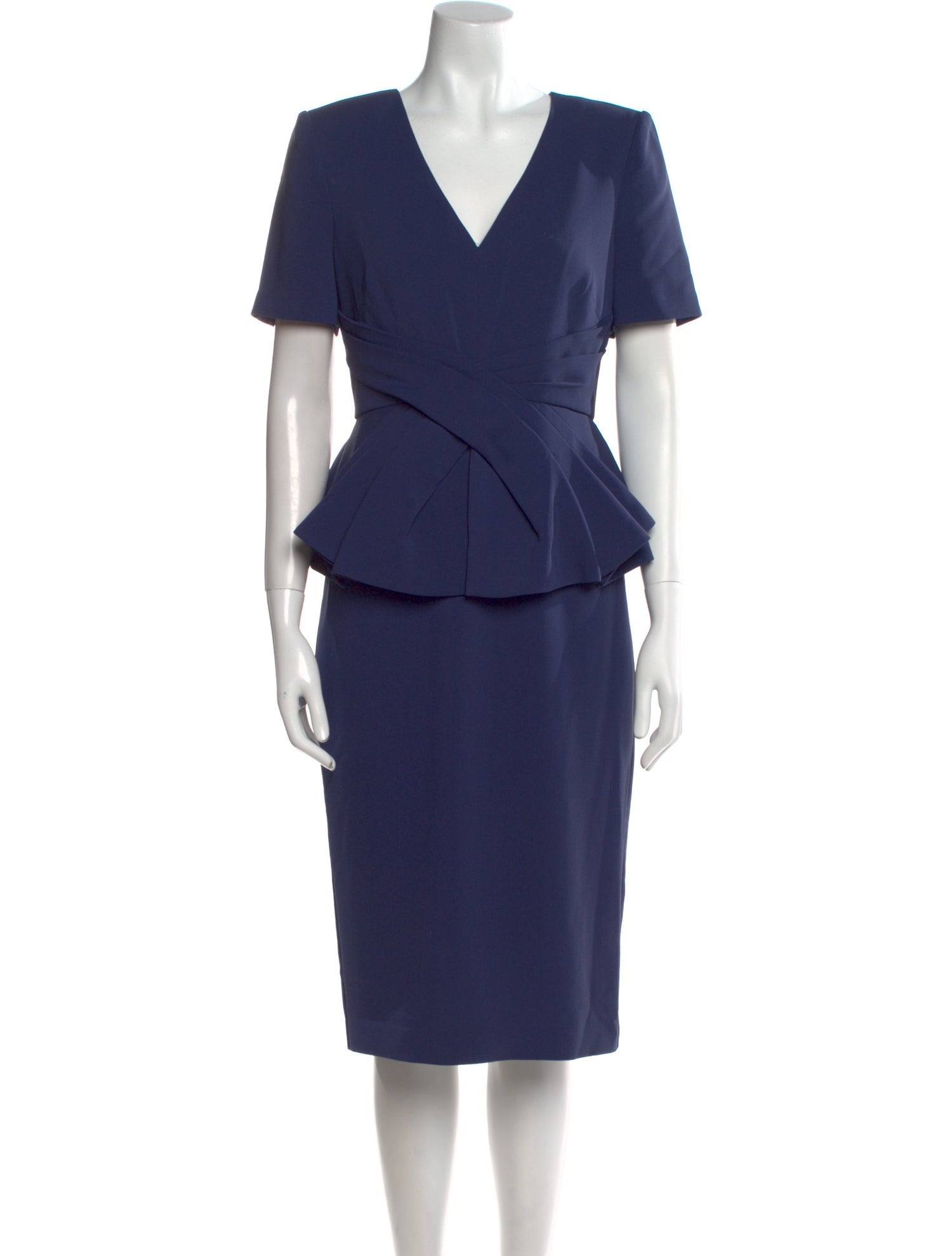 Badgley Mischka V-Neck Midi Length Dress