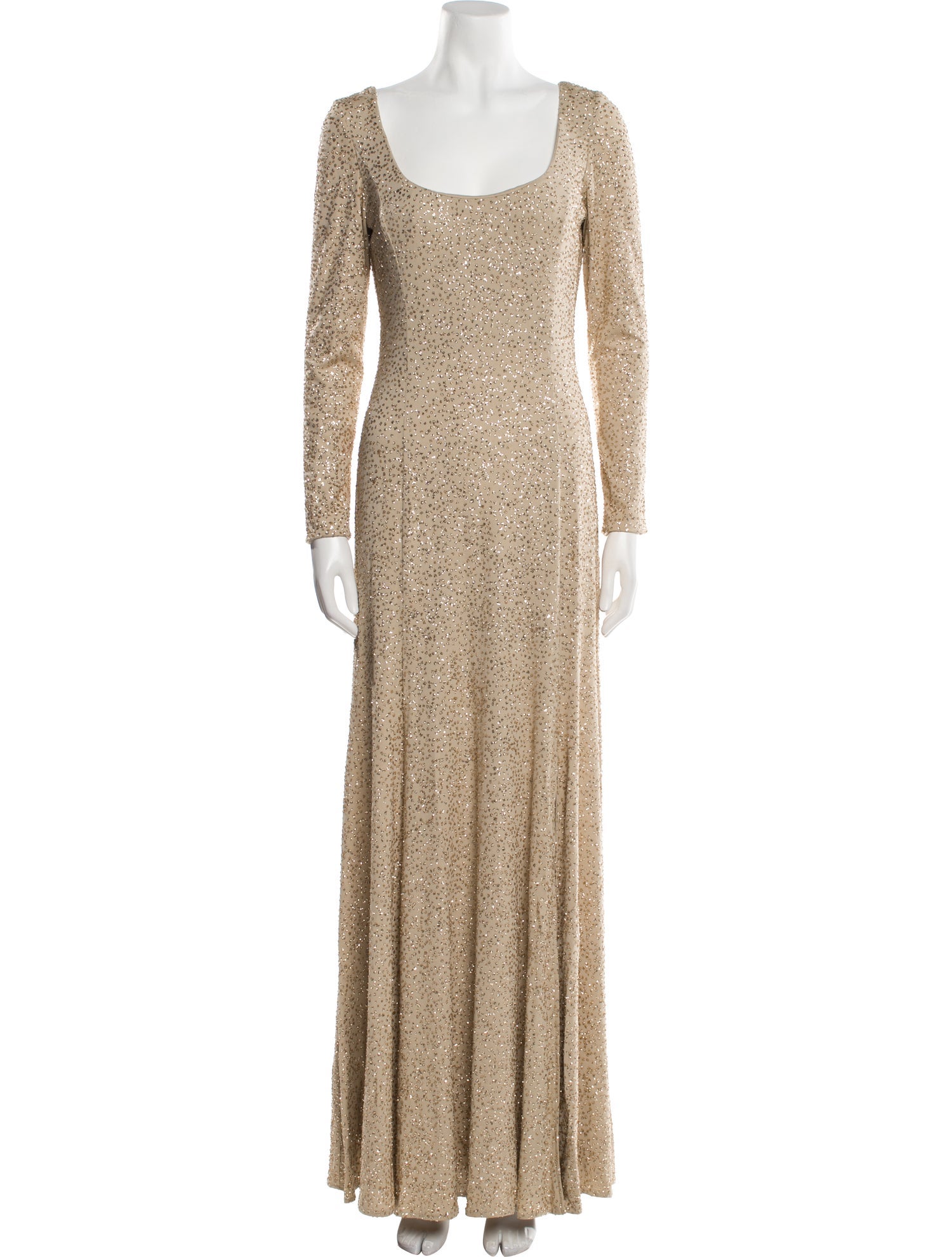 Badgley Mischka Scoop Neck Long Dress