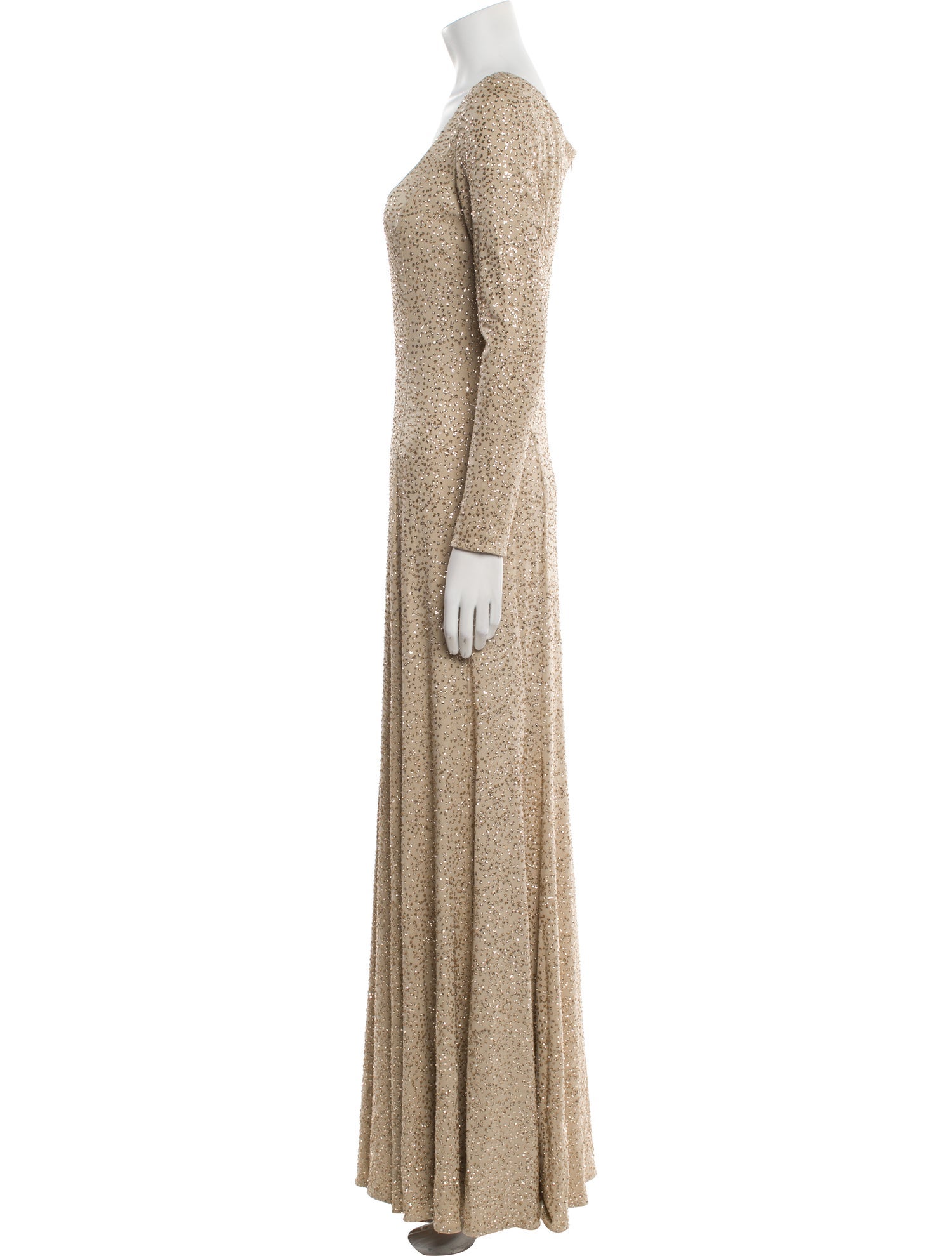 Badgley Mischka Scoop Neck Long Dress