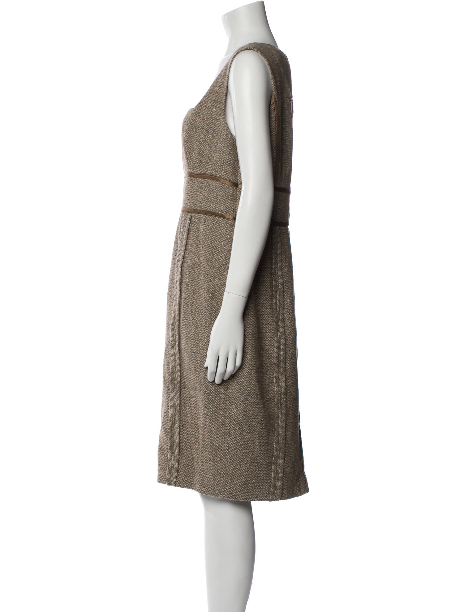 Badgley Mischka Square Neckline Knee-Length Dress