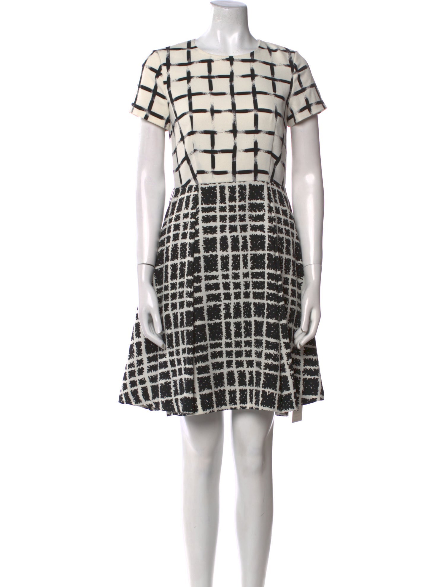 Badgley Mischka Plaid Print Mini Dress