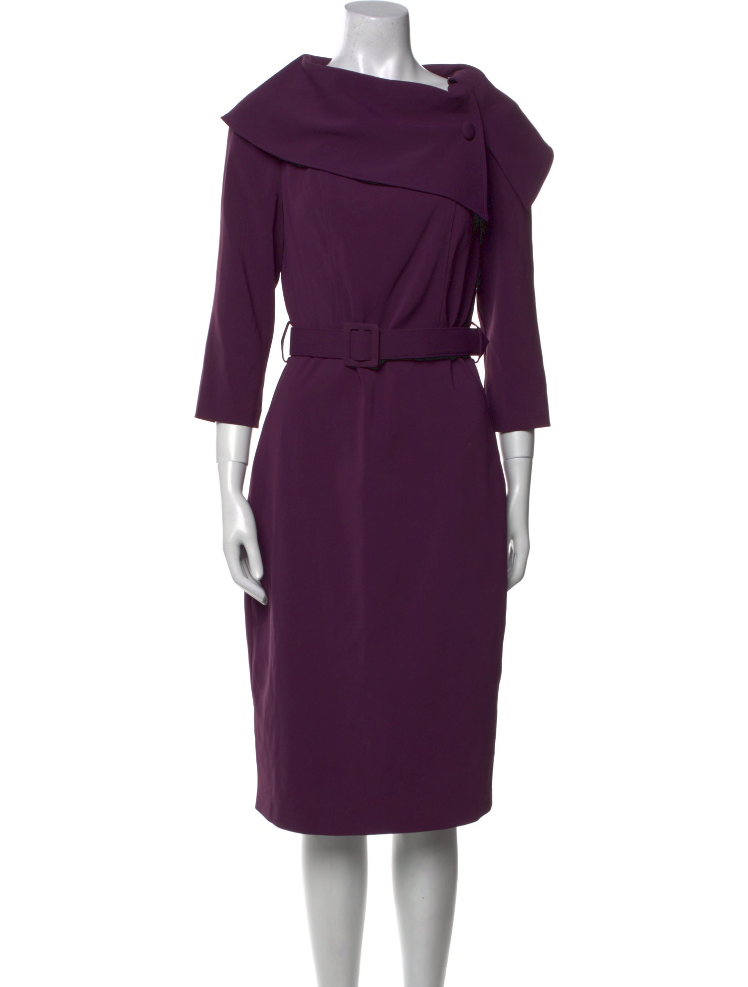 Badgley Mischka Cowl Neck Knee-Length Dress