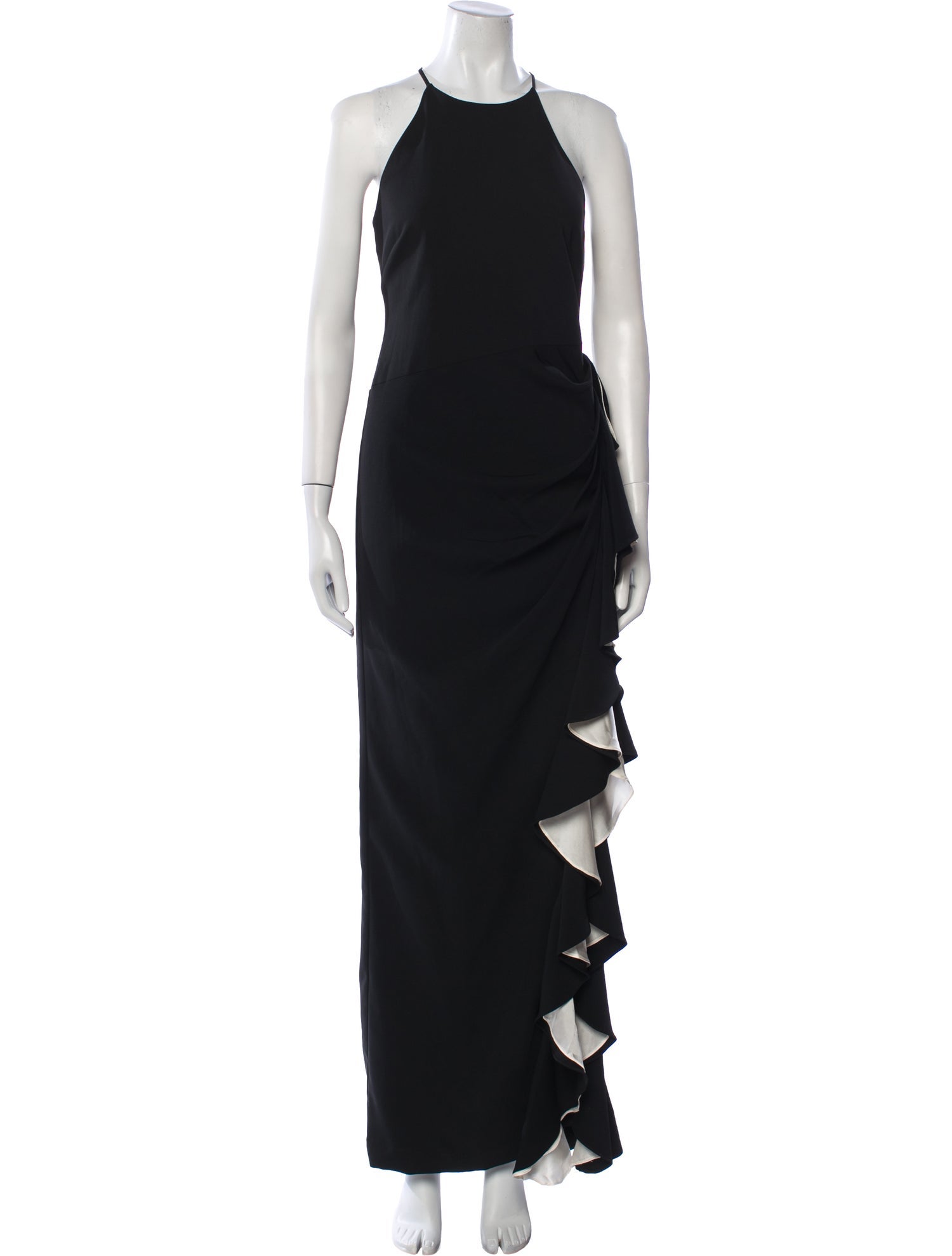 Badgley Mischka Crew Neck Long Dress