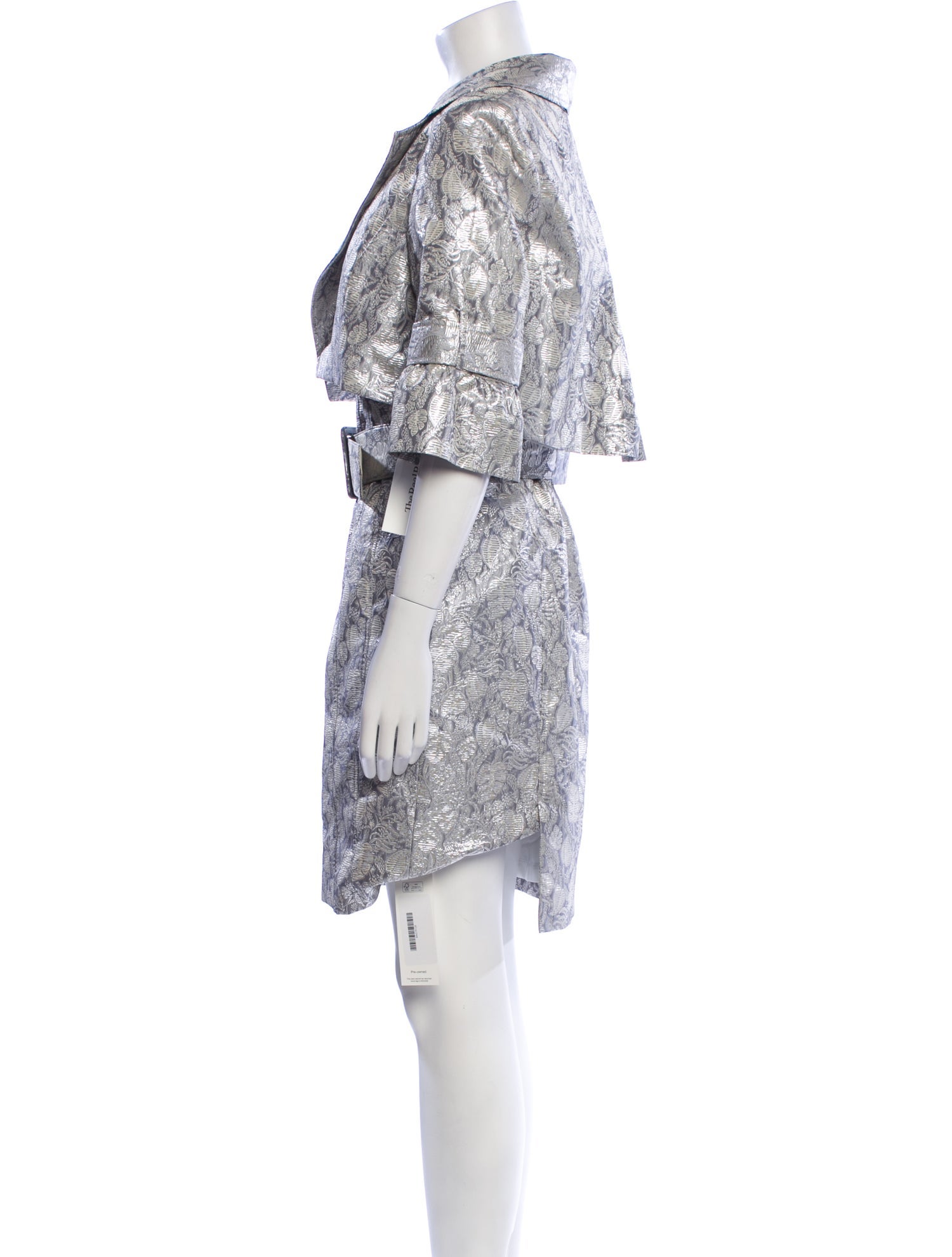 Badgley Mischka Printed Glitter Accents Dress Set